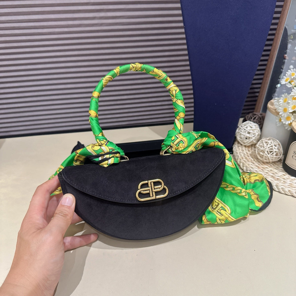 Balenciaga - Half-moon bag - Suede - Black - (mini)