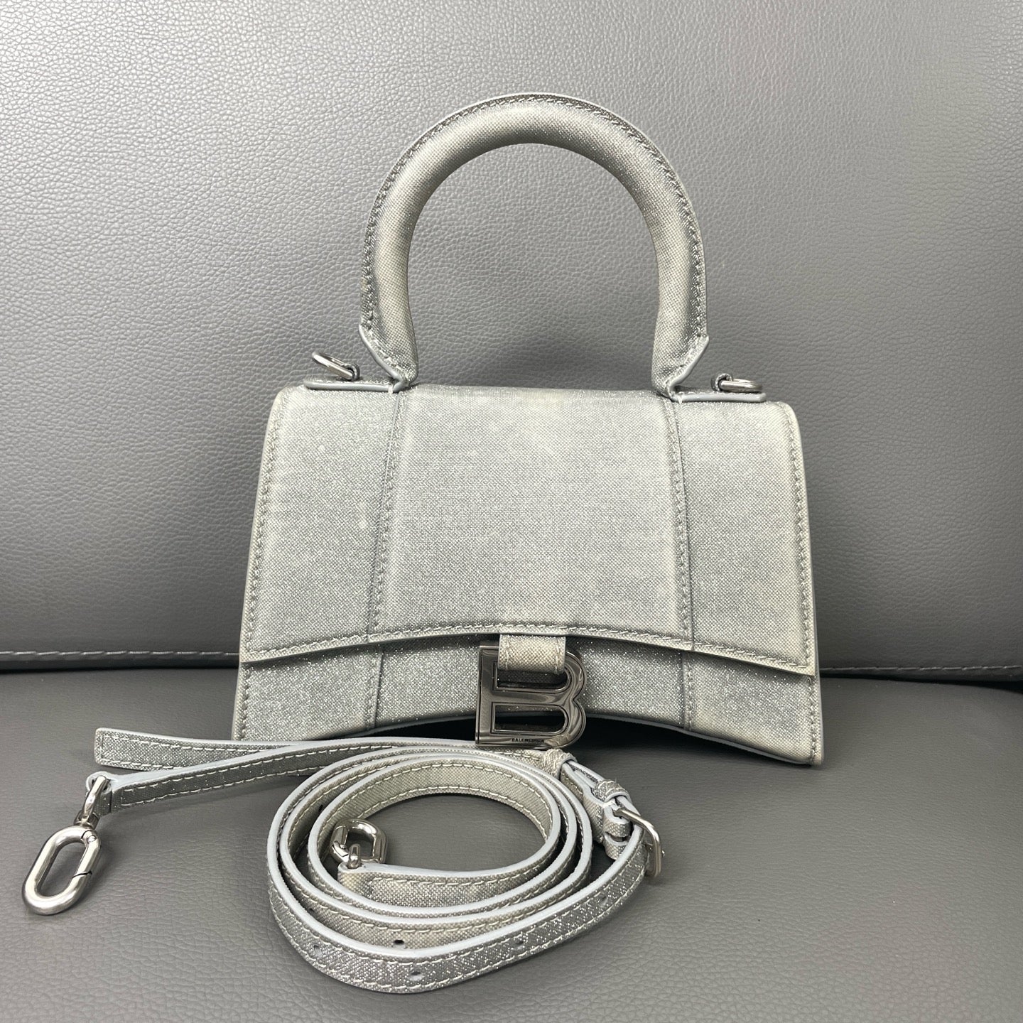 Balenciaga Hourglass Textile Silver - view 1
