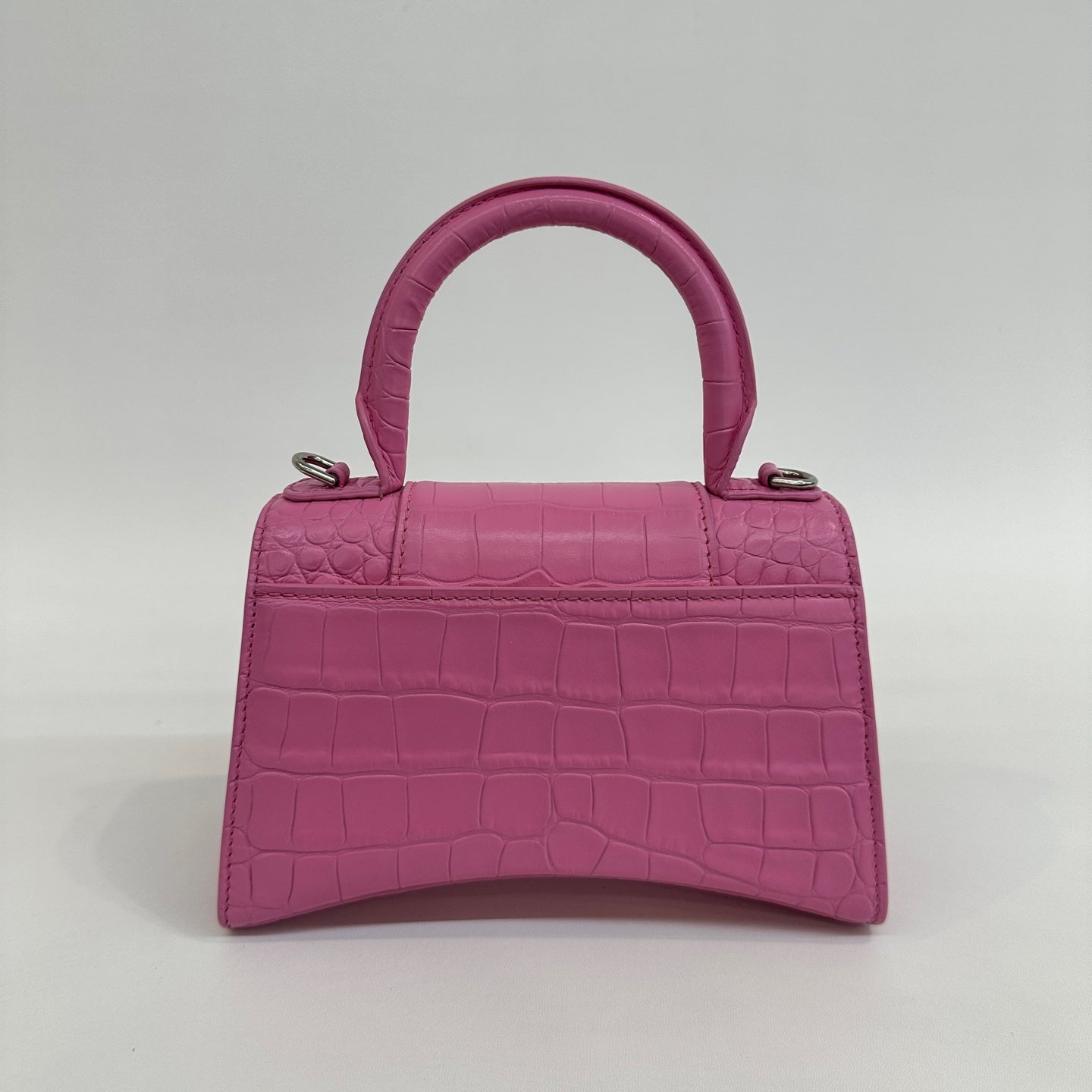 Balenciaga - Hourglass - Calfskin leather with crocodile embossing - Pink - (mini)