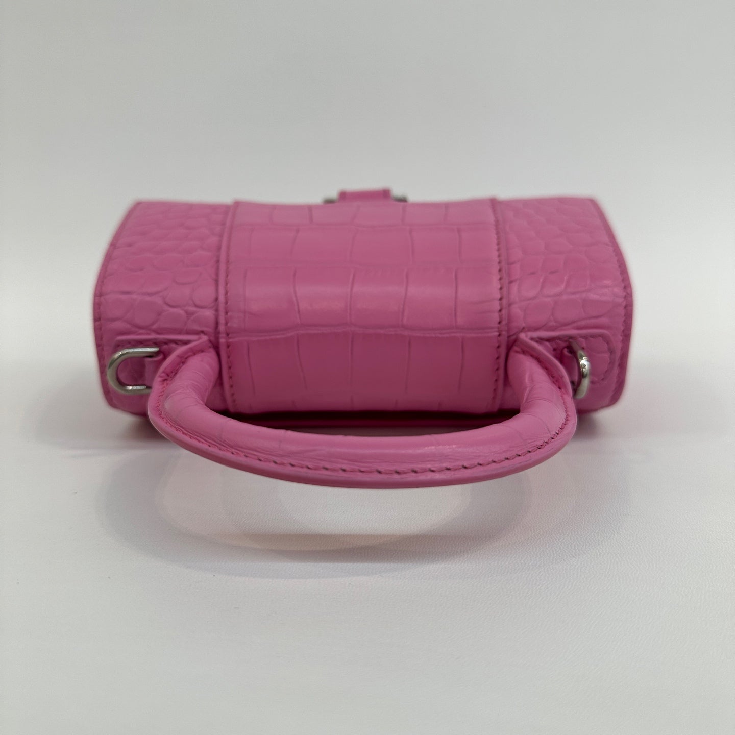 Balenciaga - Hourglass - Calfskin leather with crocodile embossing - Pink - (mini)