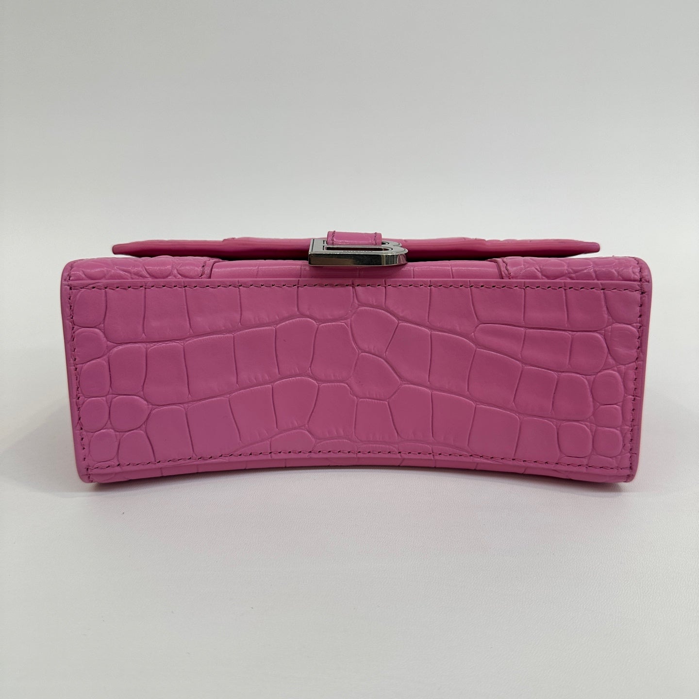 Balenciaga - Hourglass - Calfskin leather with crocodile embossing - Pink - (mini)