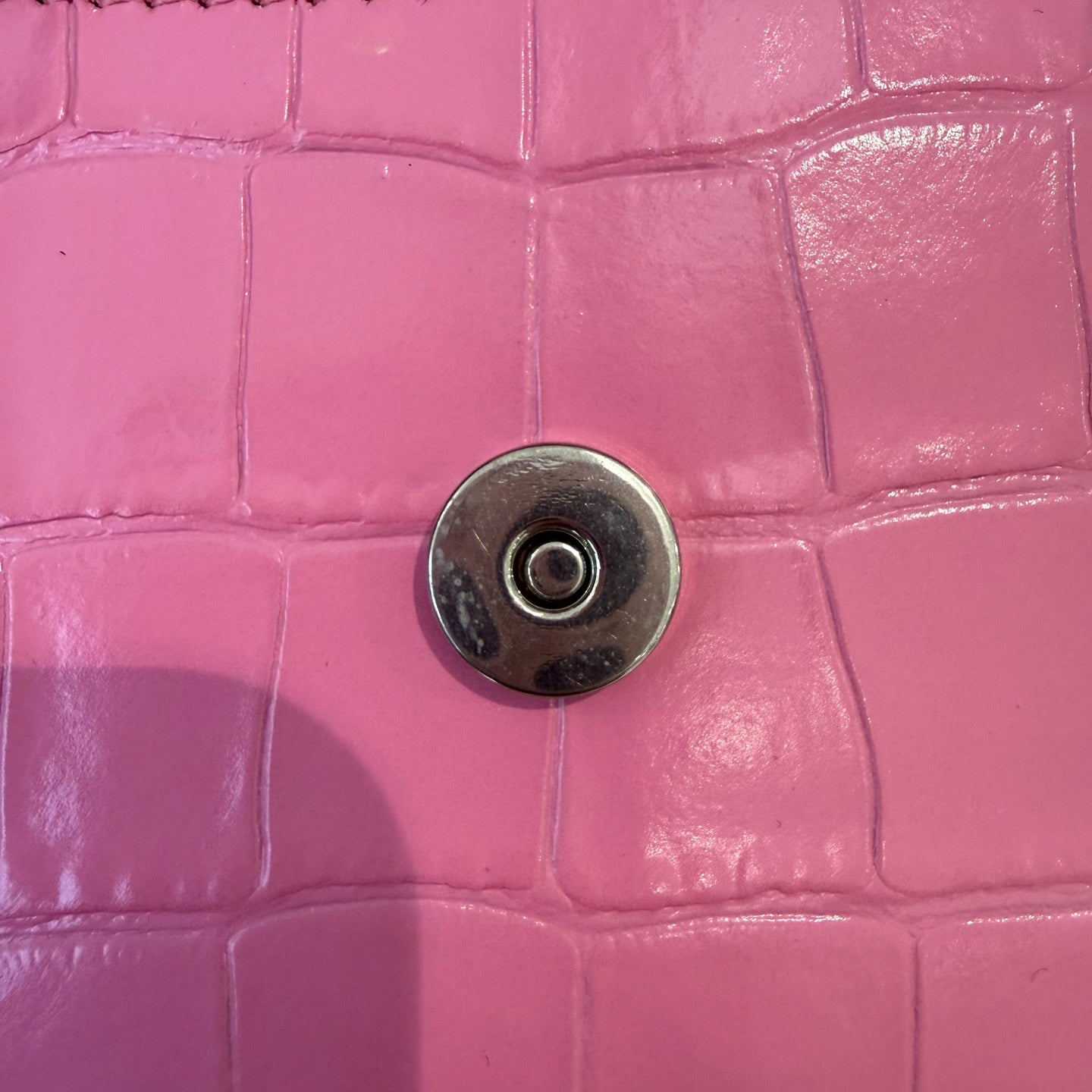 Balenciaga - Hourglass - Calfskin leather with crocodile embossing - Pink - (XS)