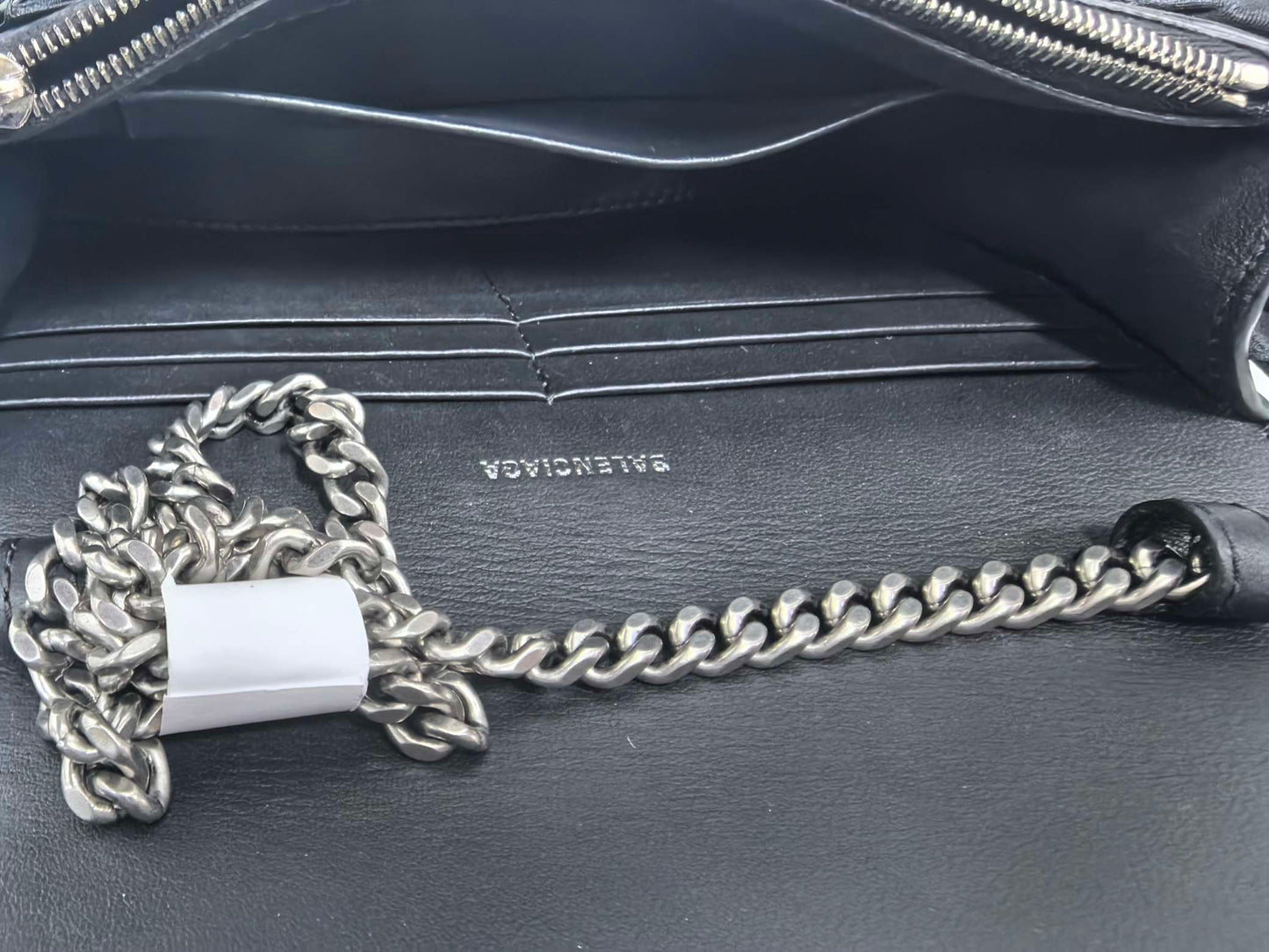 Balenciaga - Hourglass Chain Bag - Fabric ribbons with leather trim - Black - (mini)