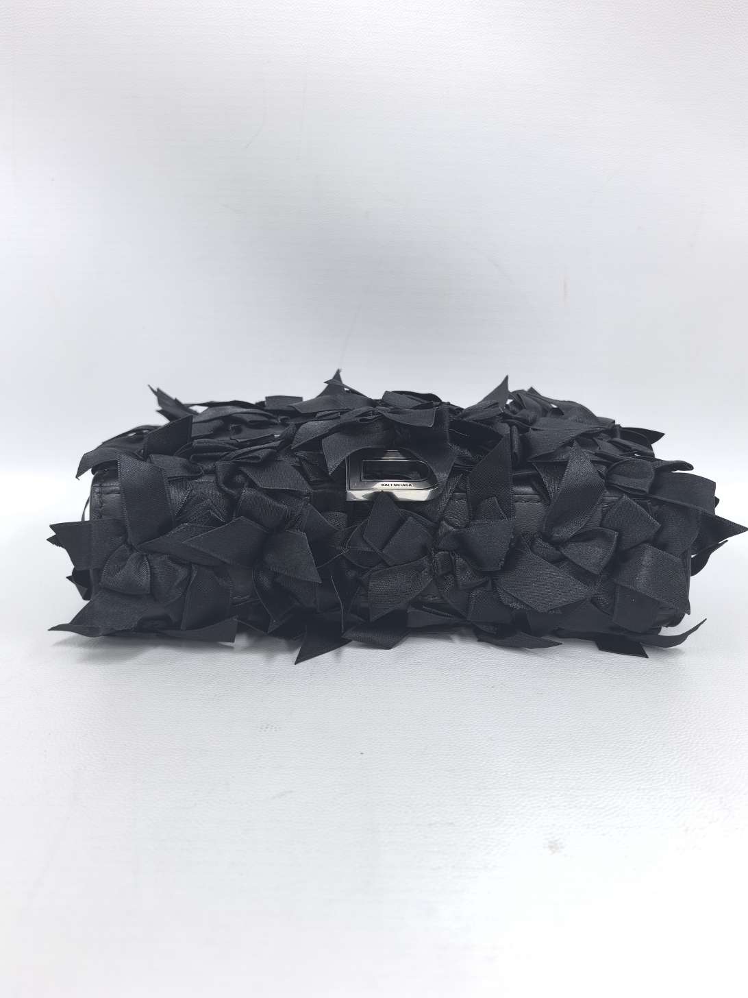 Balenciaga - Hourglass Chain Bag - Fabric ribbons with leather trim - Black - (mini)