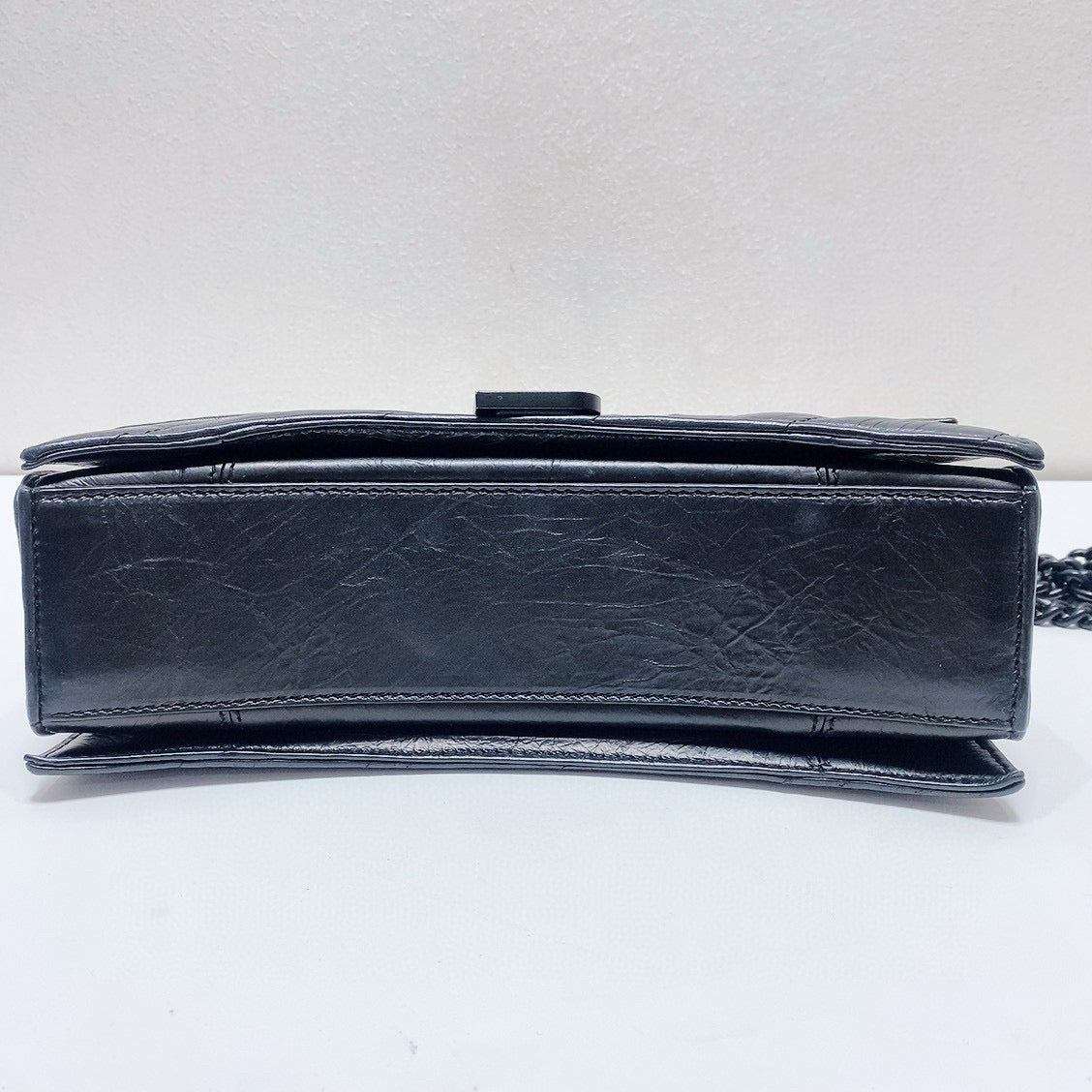Balenciaga - Hourglass Crush Bag - Crinkled calfskin leather - Black - (Small)