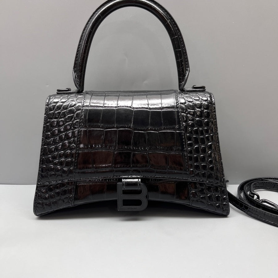 Balenciaga - Hourglass - Exotic leathers - Crocodile - Black - (Small)