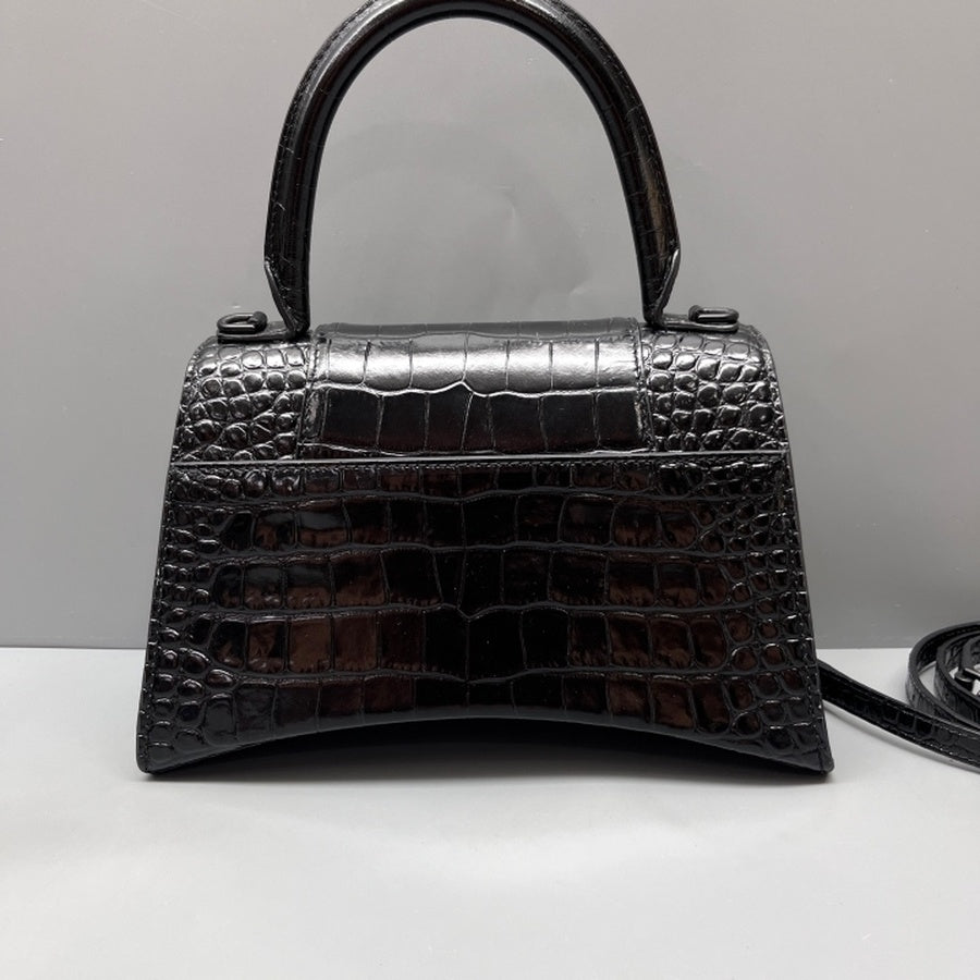 Balenciaga - Hourglass - Exotic leathers - Crocodile - Black - (Small)