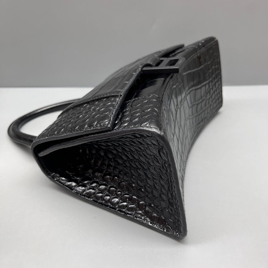 Balenciaga - Hourglass - Exotic leathers - Crocodile - Black - (Small)