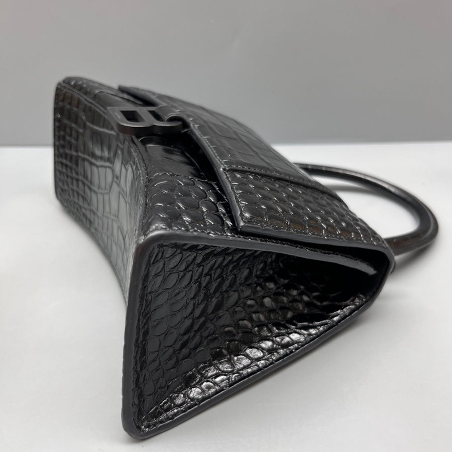 Balenciaga - Hourglass - Exotic leathers - Crocodile - Black - (Small)