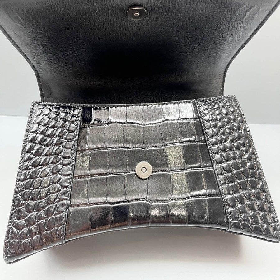 Balenciaga - Hourglass - Exotic leathers - Crocodile - Black - (Small)
