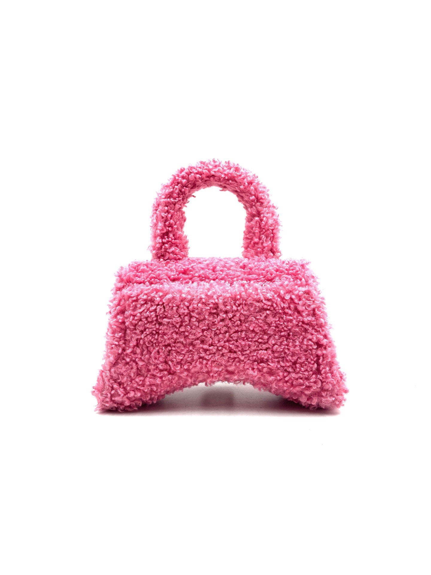 Balenciaga - Hourglass Furry Bag - Faux fur - Pink with Aged Silver-Tone Hardware - (Mini)
