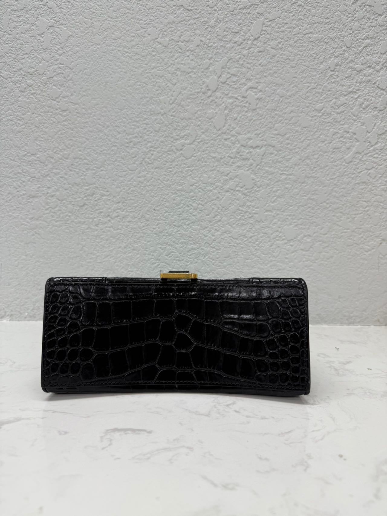 Balenciaga - Hourglass - Genuine exotic crocodile leather - Black - (Small)