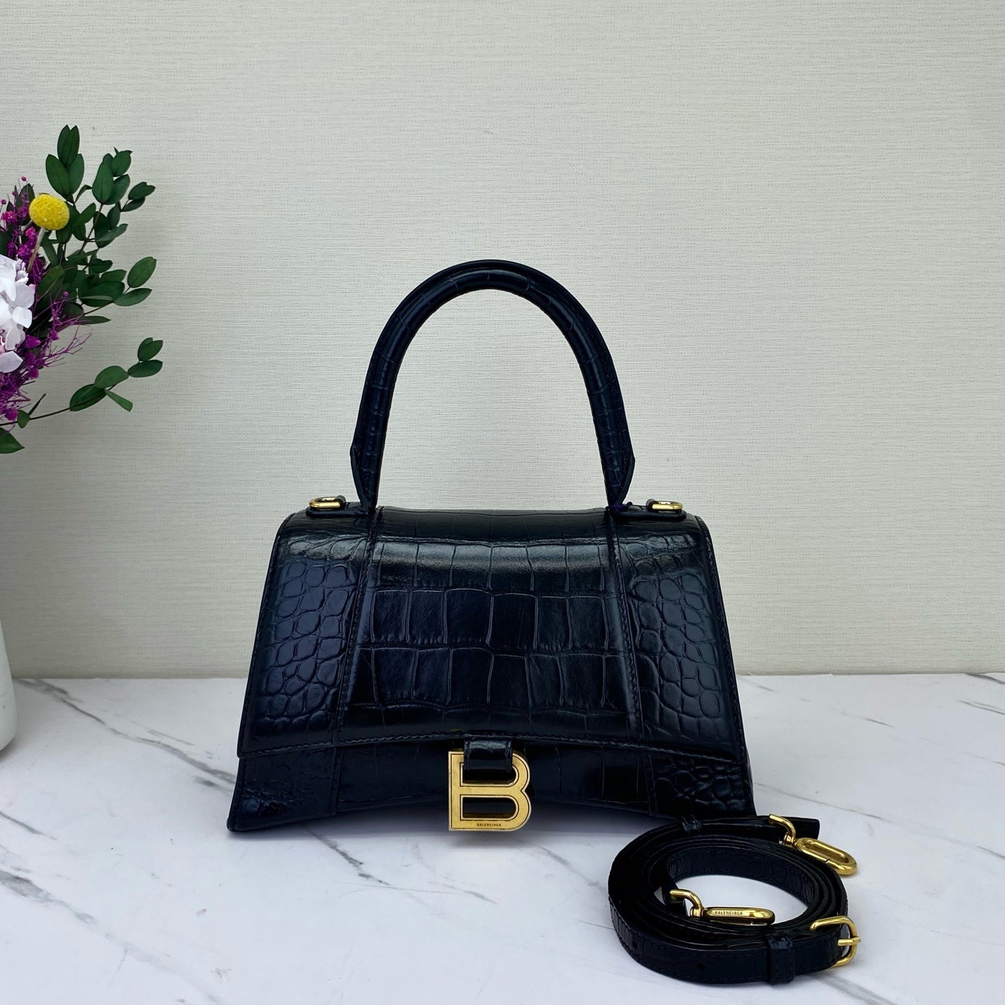 Balenciaga - Hourglass - Leather - Black - (Small)