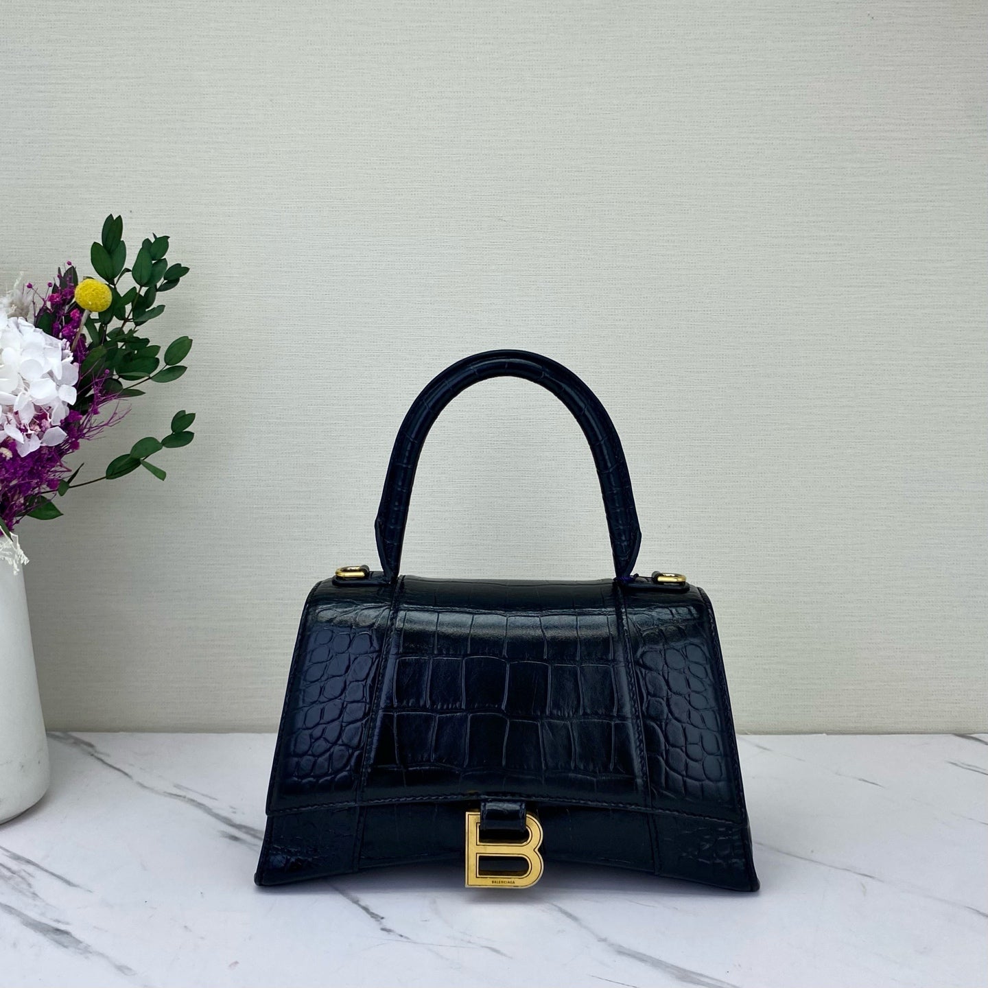 Balenciaga - Hourglass - Leather - Black - (Small)