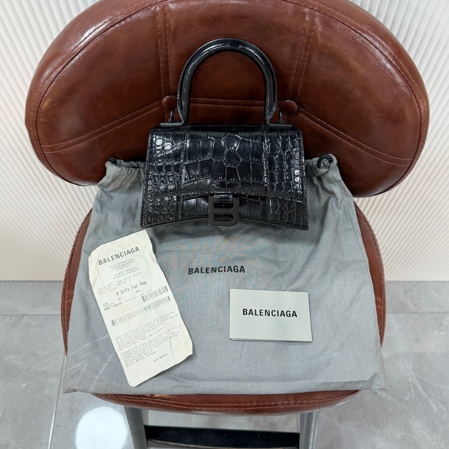 Balenciaga - Hourglass - Leather - Black - (XS)