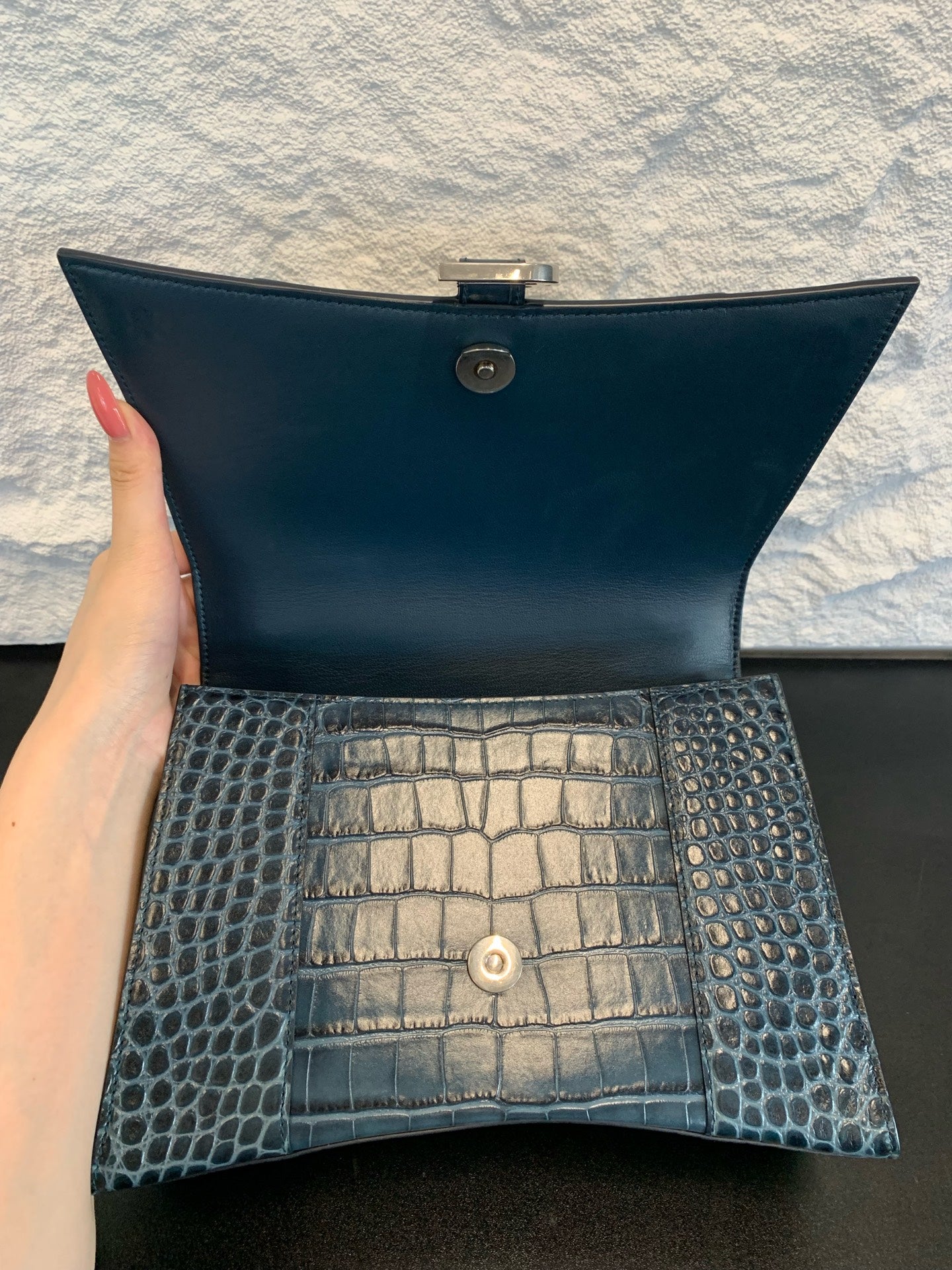 Balenciaga - Hourglass - Leather - Blue - (large)