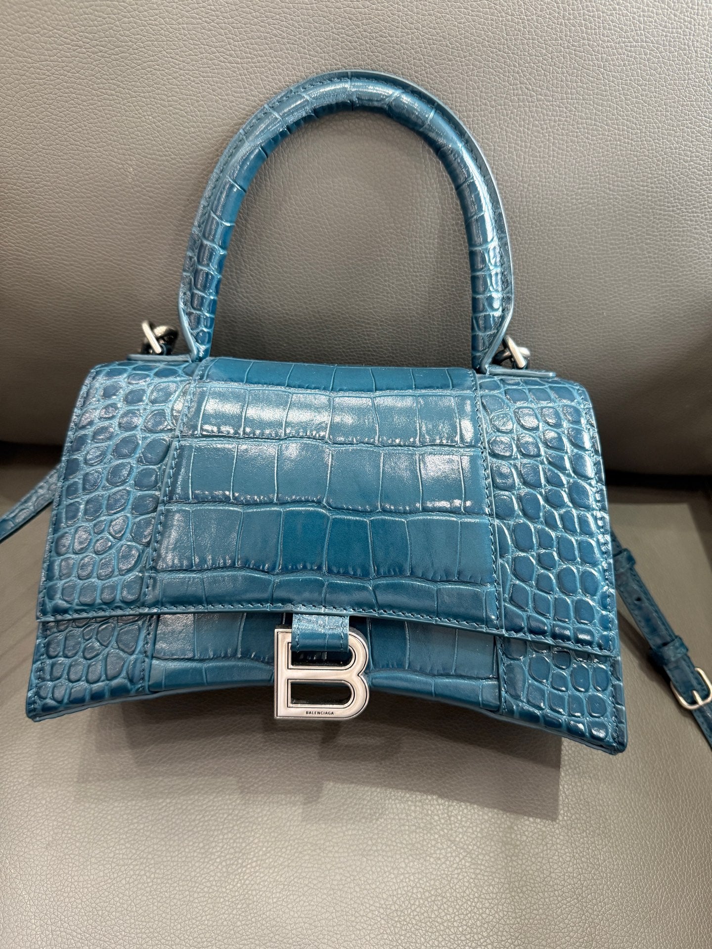 Balenciaga - Hourglass - Leather - Blue - (mini)