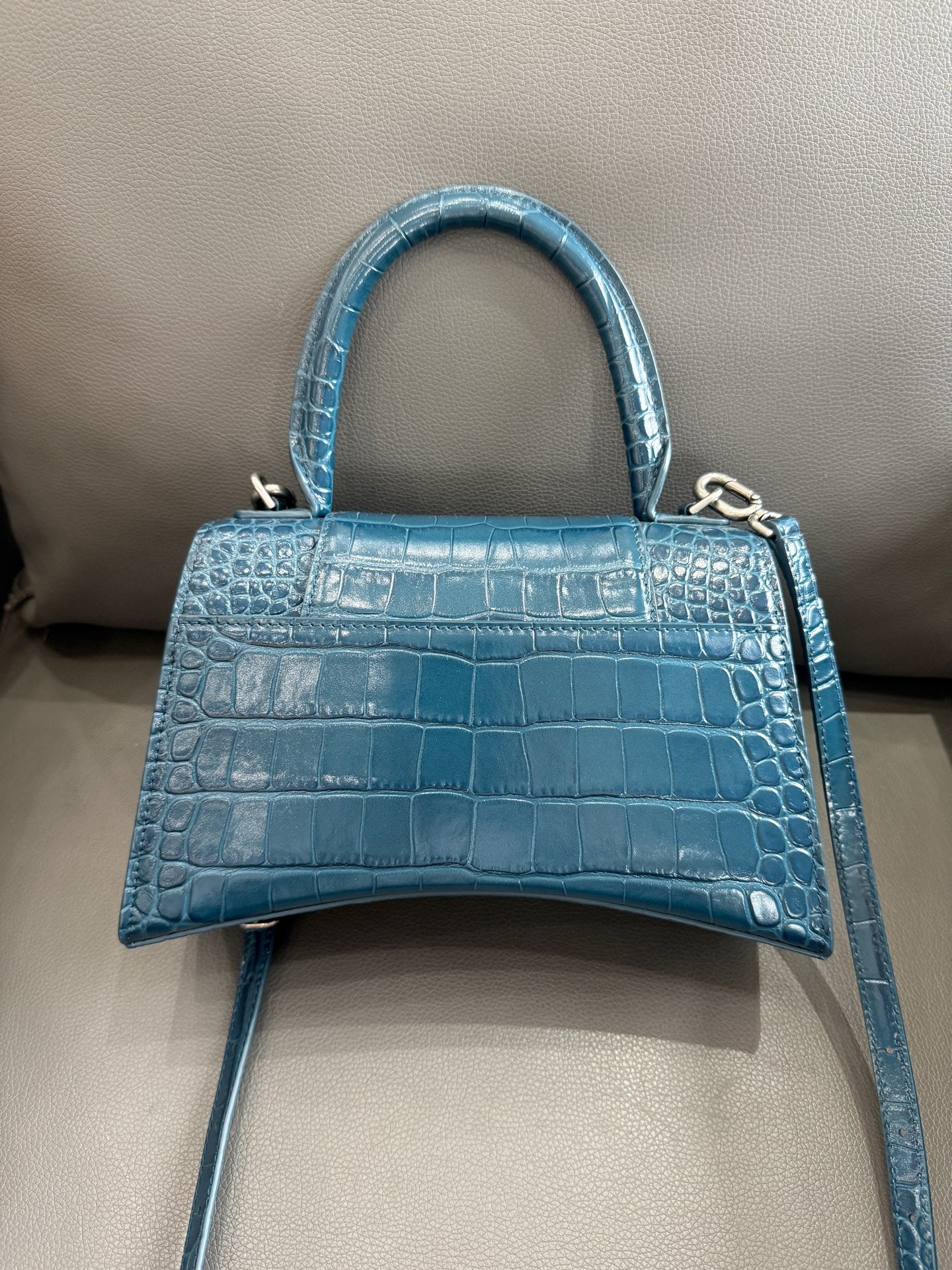 Balenciaga - Hourglass - Leather - Blue - (mini)