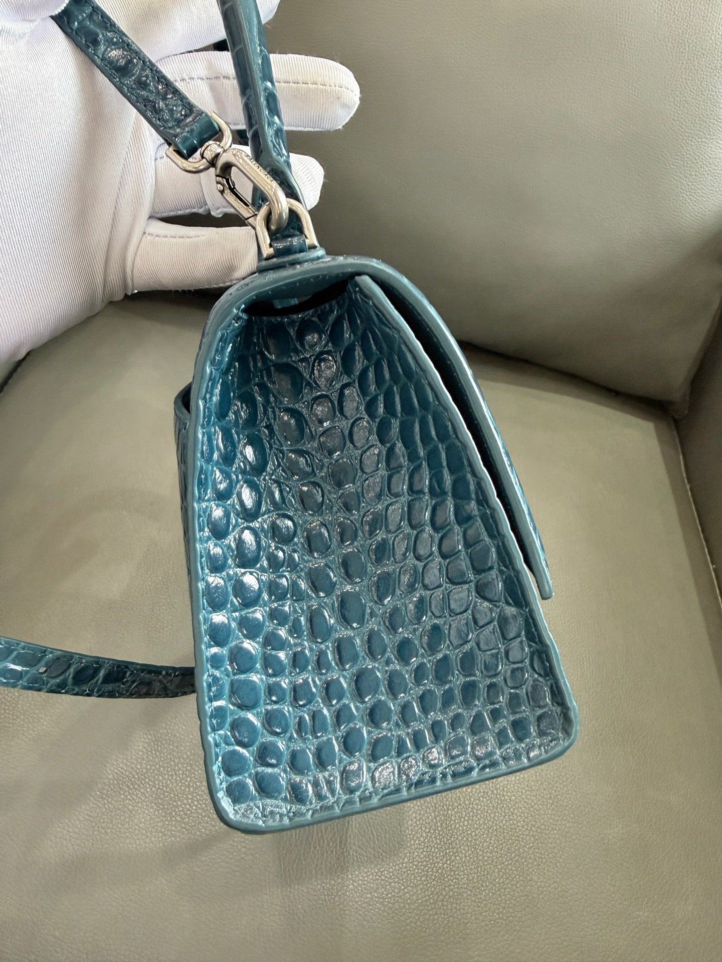 Balenciaga - Hourglass - Leather - Blue - (mini)