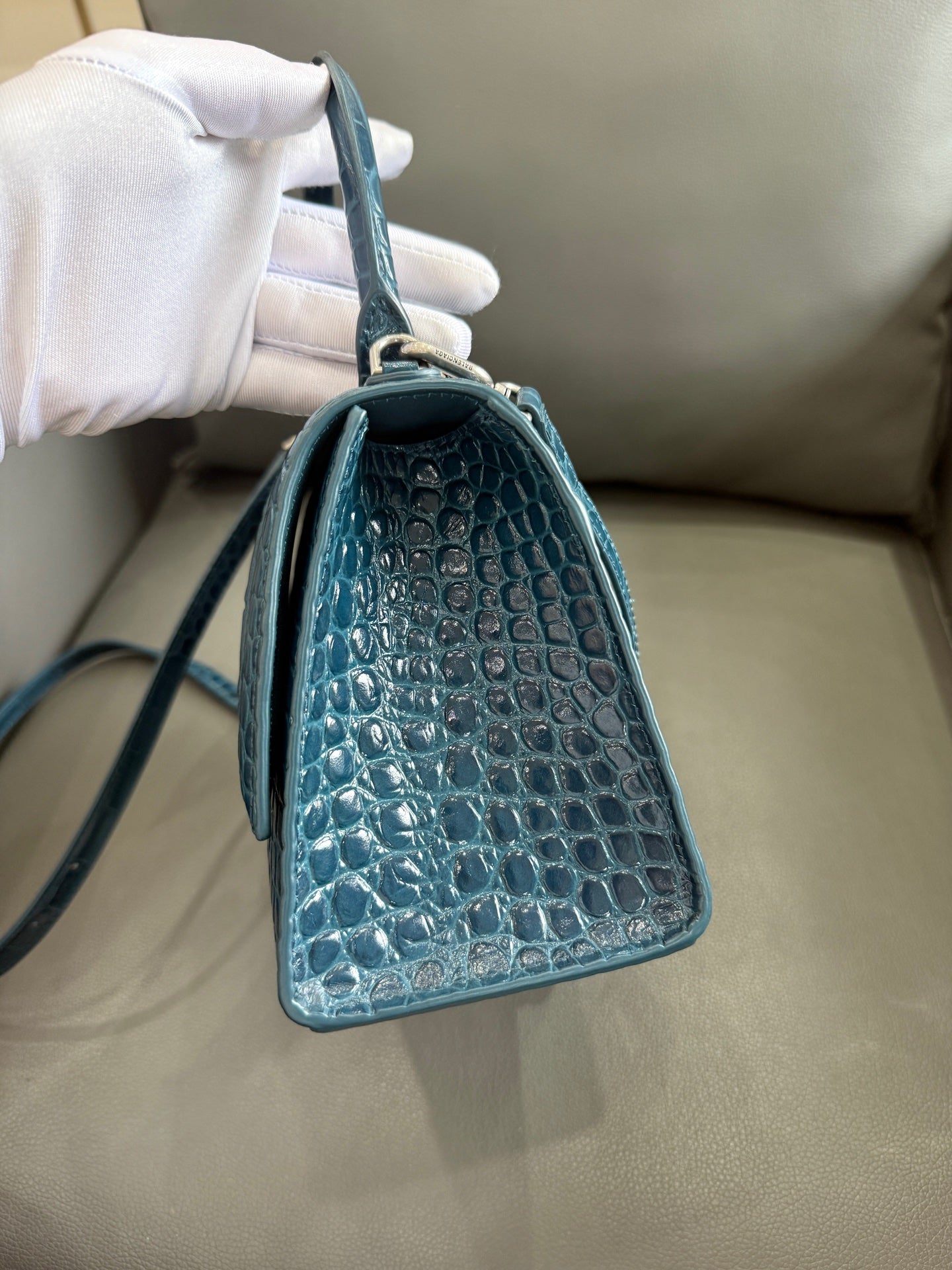 Balenciaga - Hourglass - Leather - Blue - (mini)