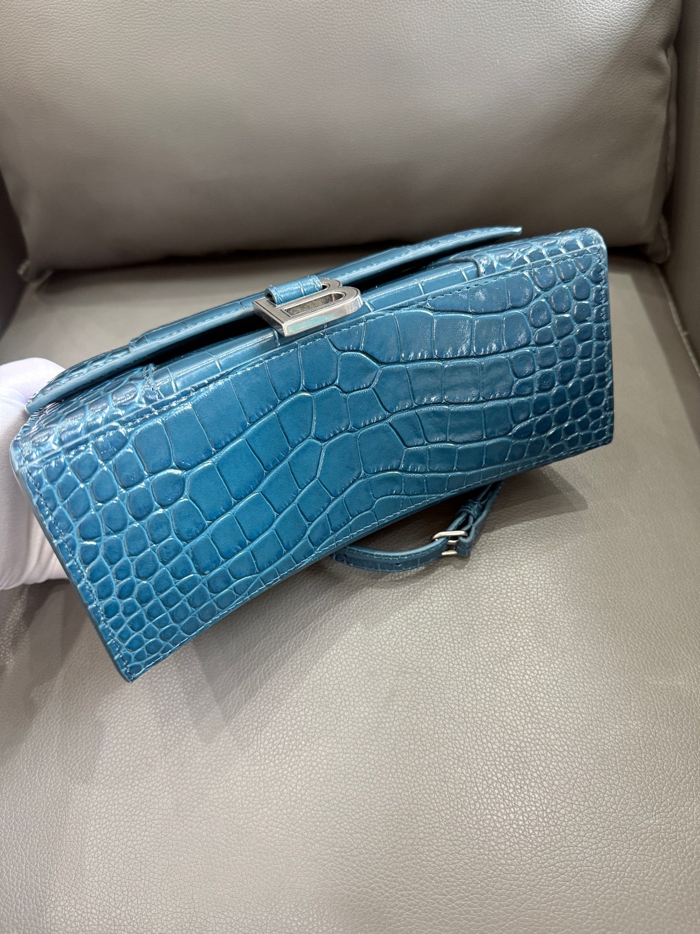 Balenciaga - Hourglass - Leather - Blue - (mini)