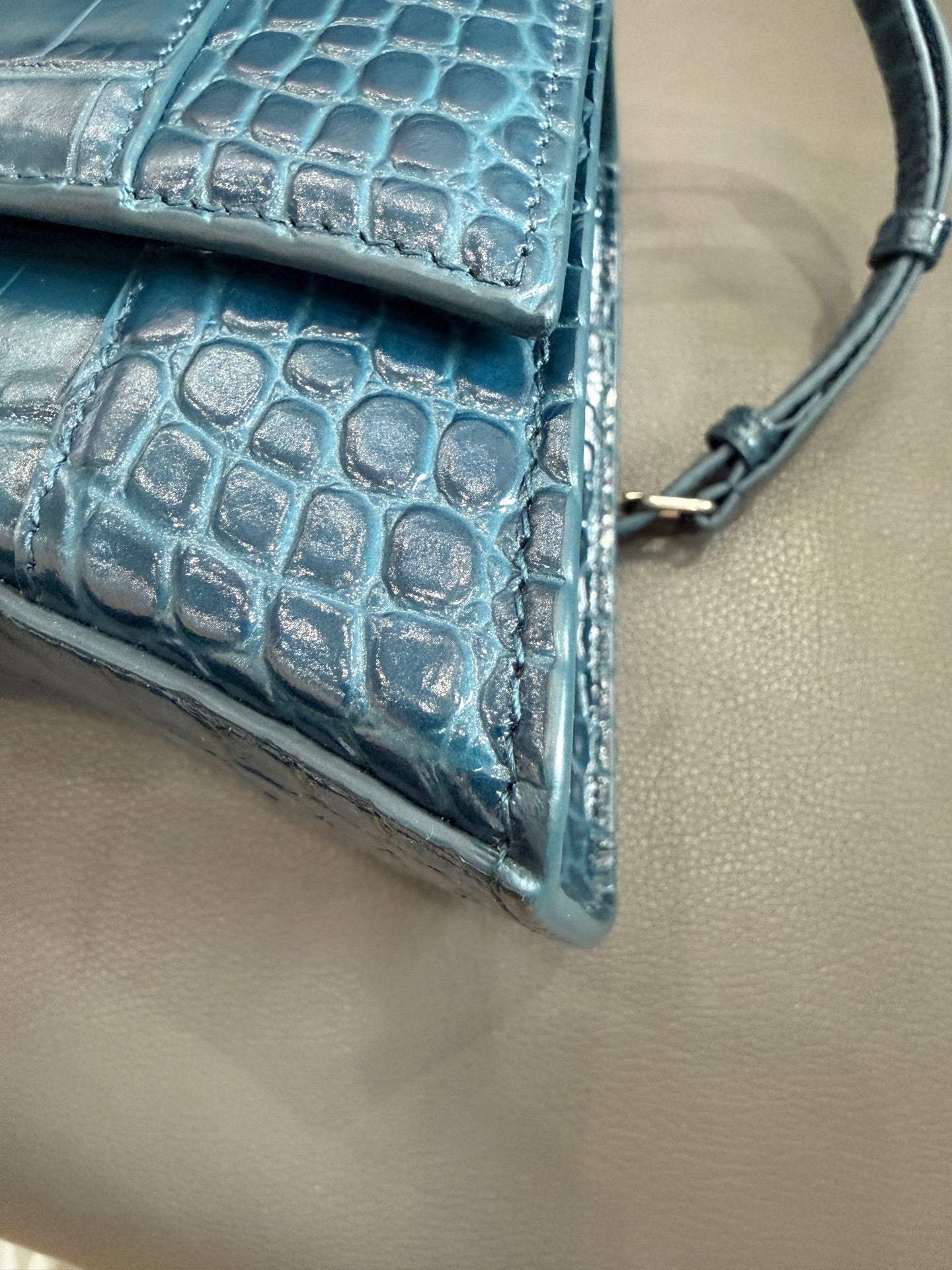 Balenciaga - Hourglass - Leather - Blue - (mini)