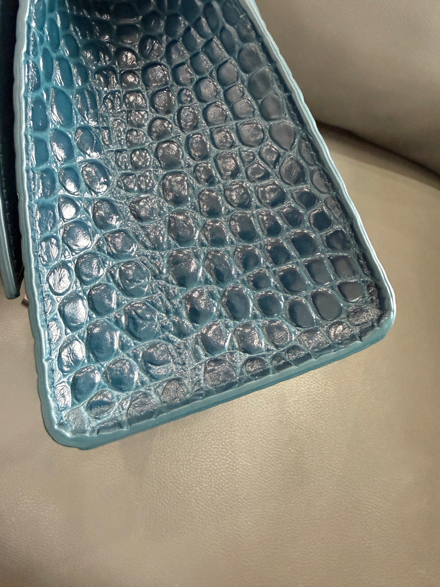 Balenciaga - Hourglass - Leather - Blue - (mini)
