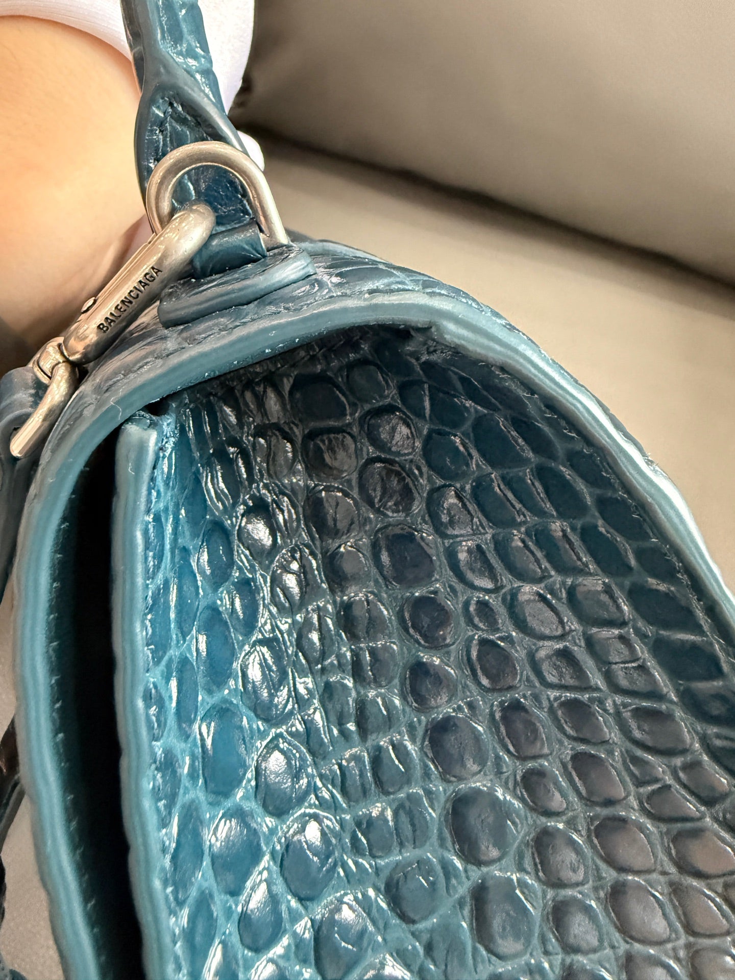 Balenciaga - Hourglass - Leather - Blue - (mini)