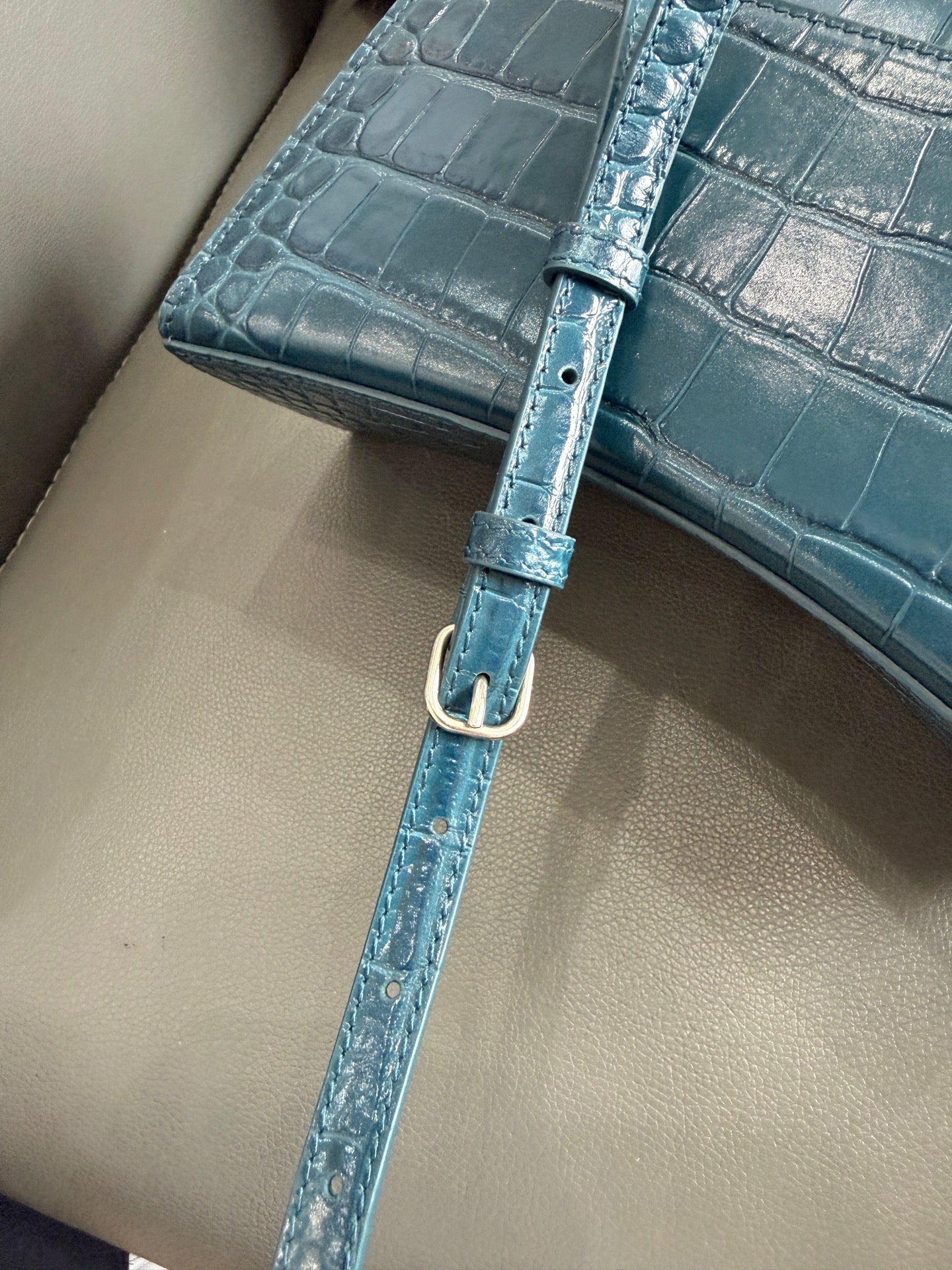 Balenciaga - Hourglass - Leather - Blue - (mini)