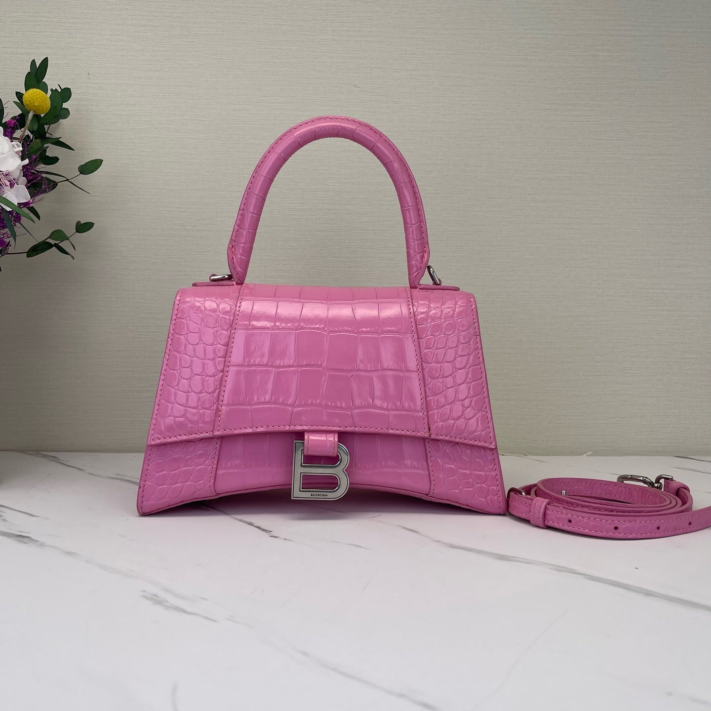 Balenciaga - Hourglass - Leather - Pink - (small)