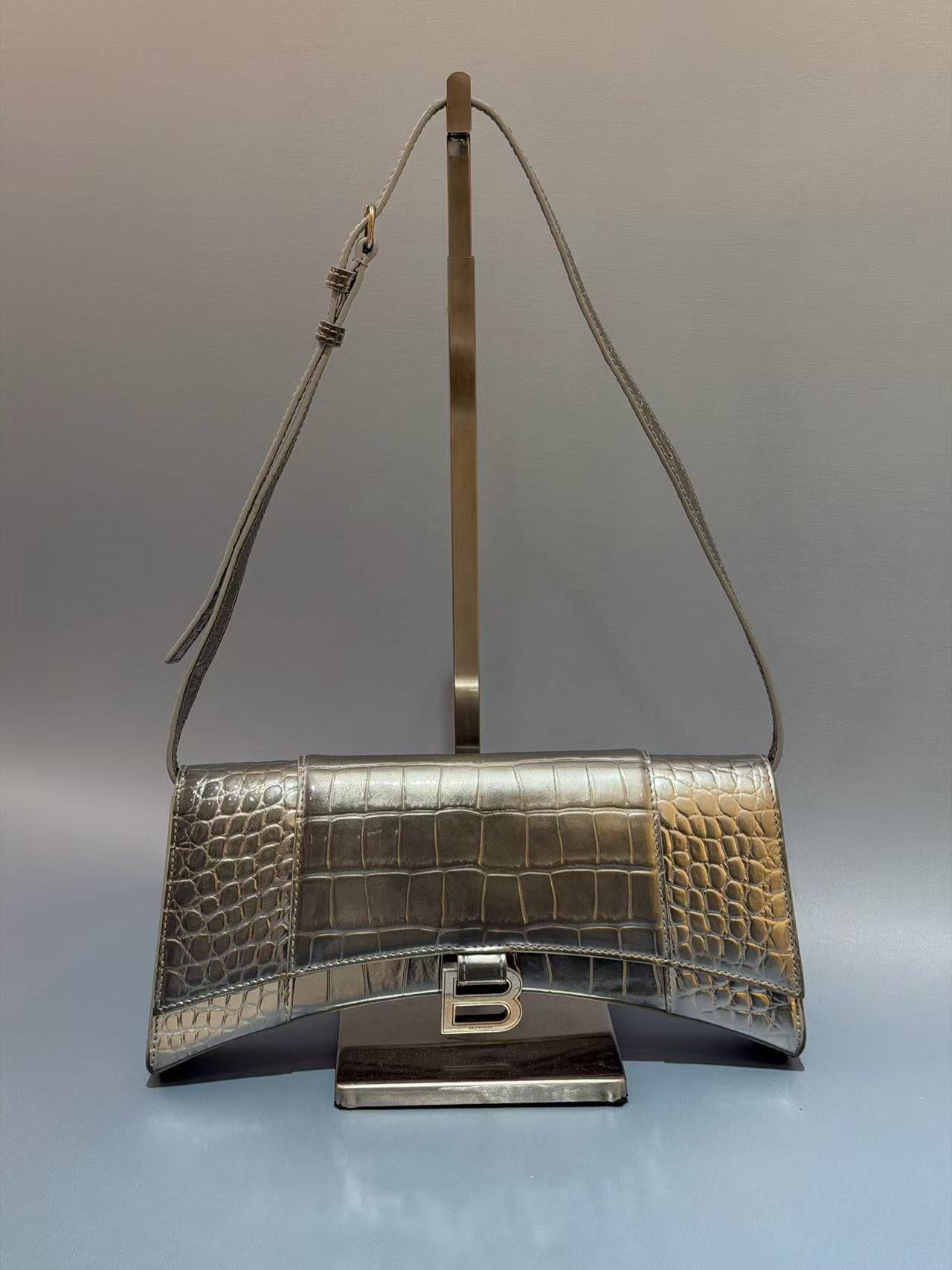 Balenciaga - Hourglass - Leather - Silver - (small)