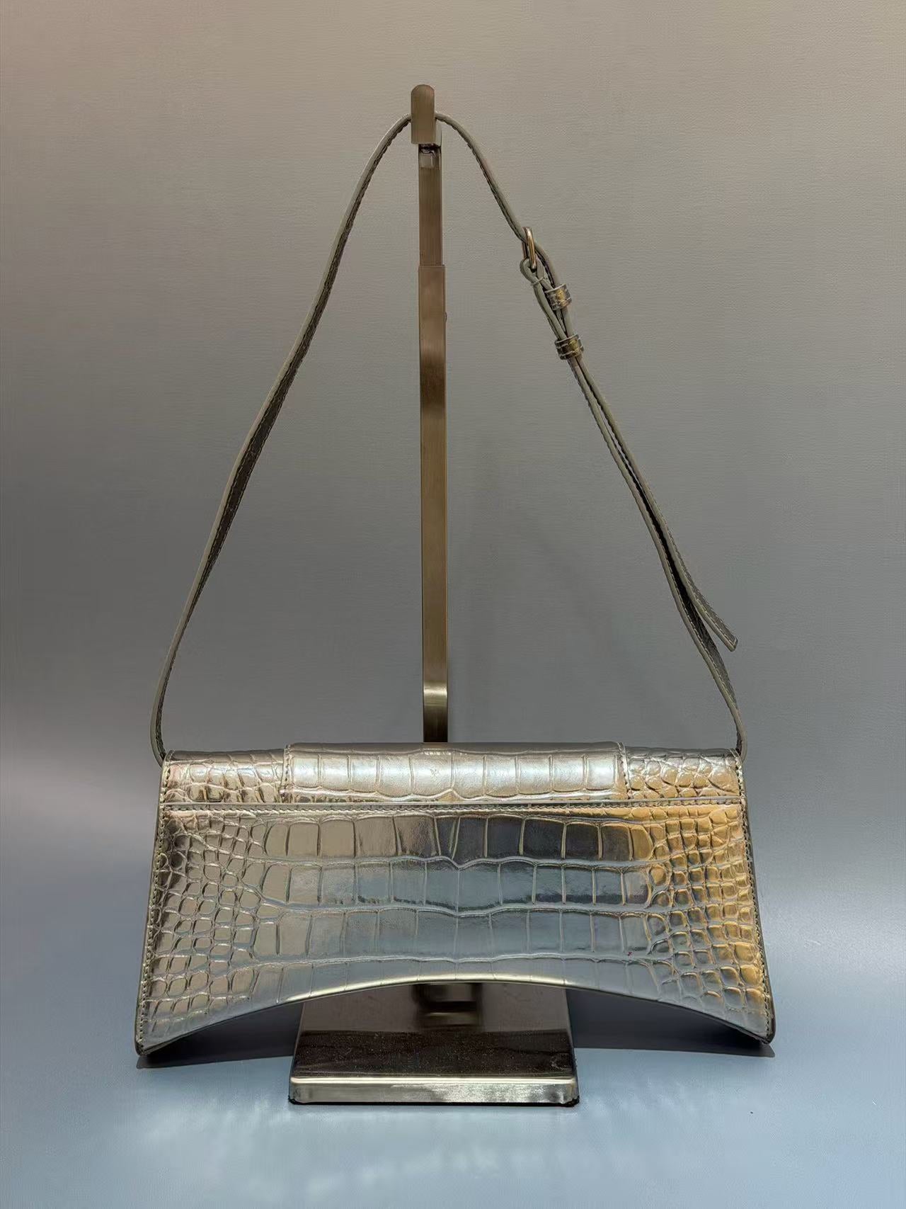 Balenciaga - Hourglass - Leather - Silver - (small)
