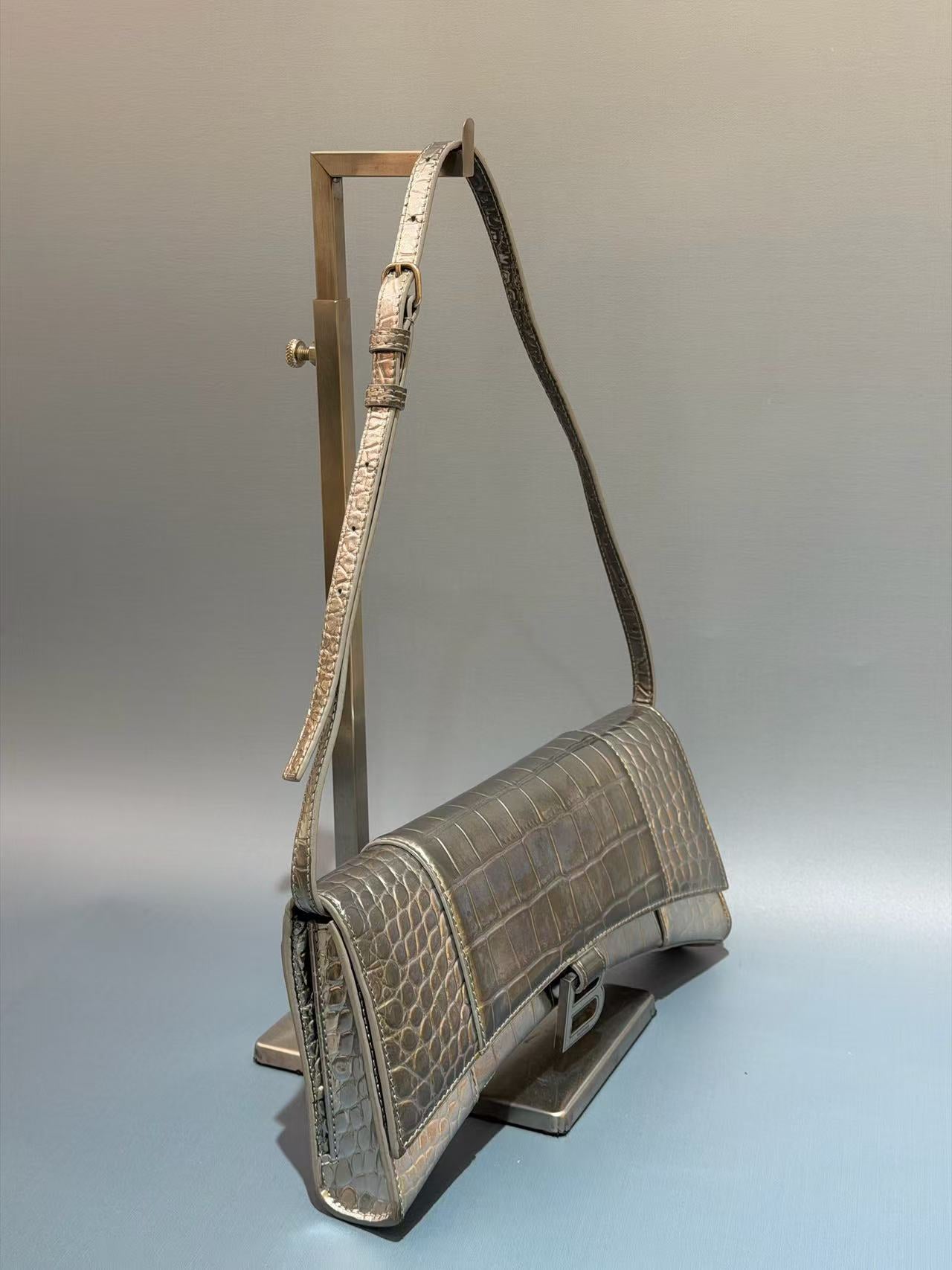 Balenciaga - Hourglass - Leather - Silver - (small)