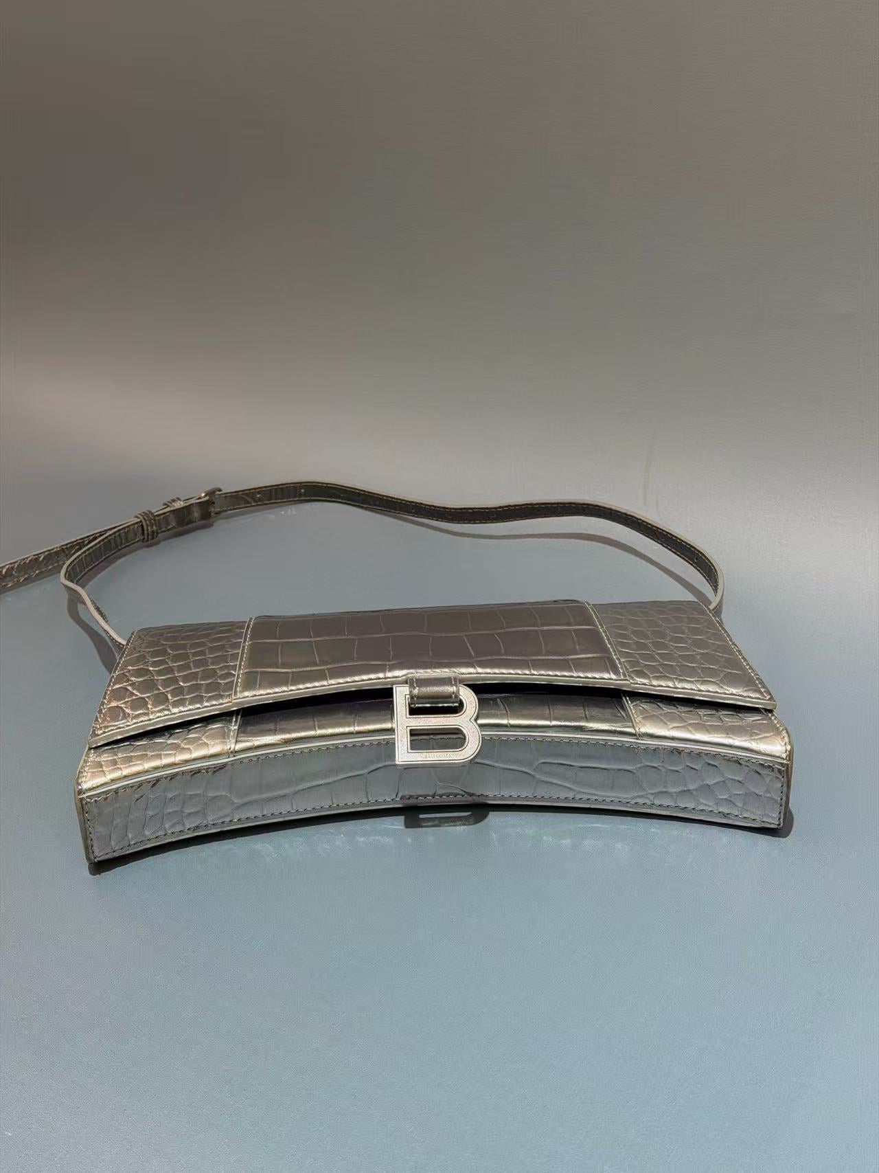 Balenciaga - Hourglass - Leather - Silver - (small)