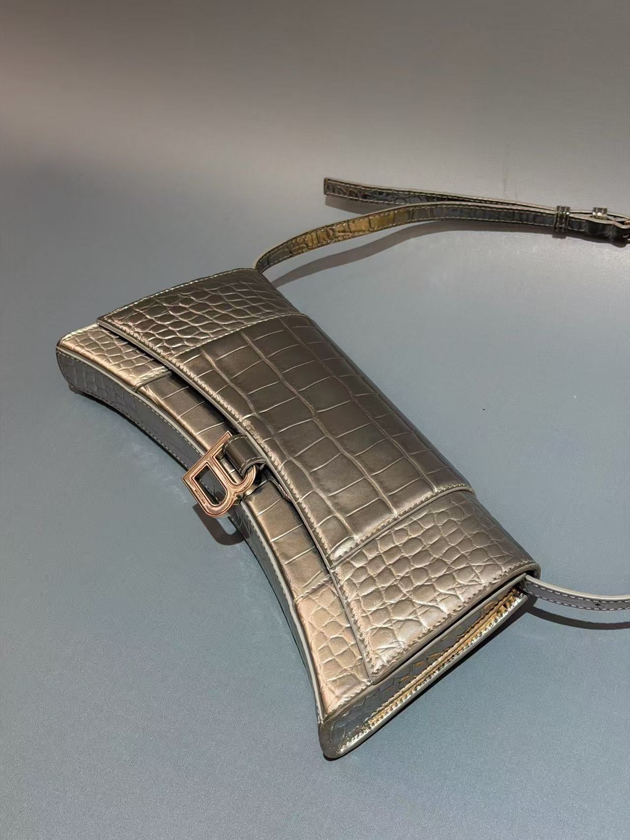 Balenciaga - Hourglass - Leather - Silver - (small)