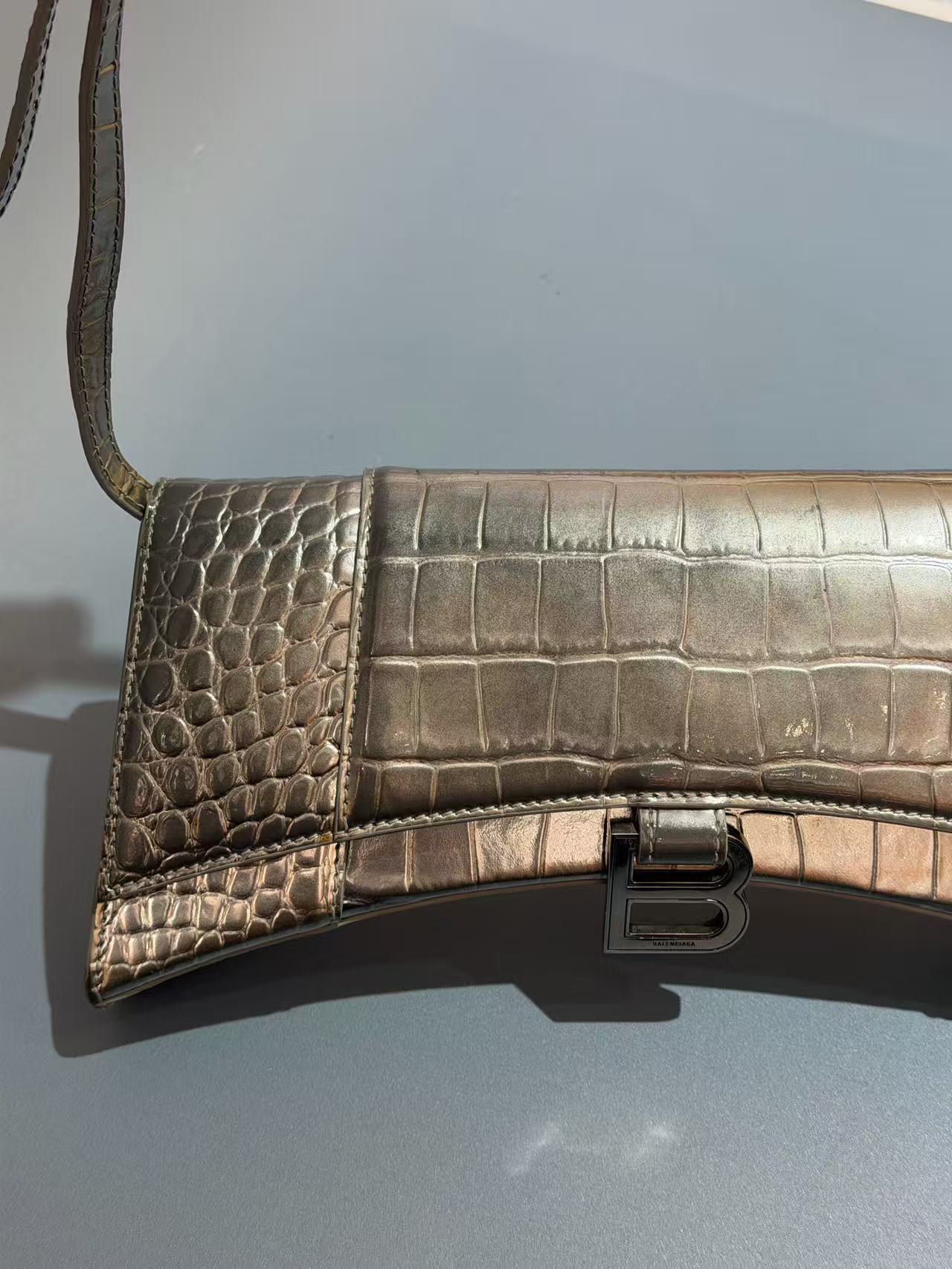 Balenciaga - Hourglass - Leather - Silver - (small)