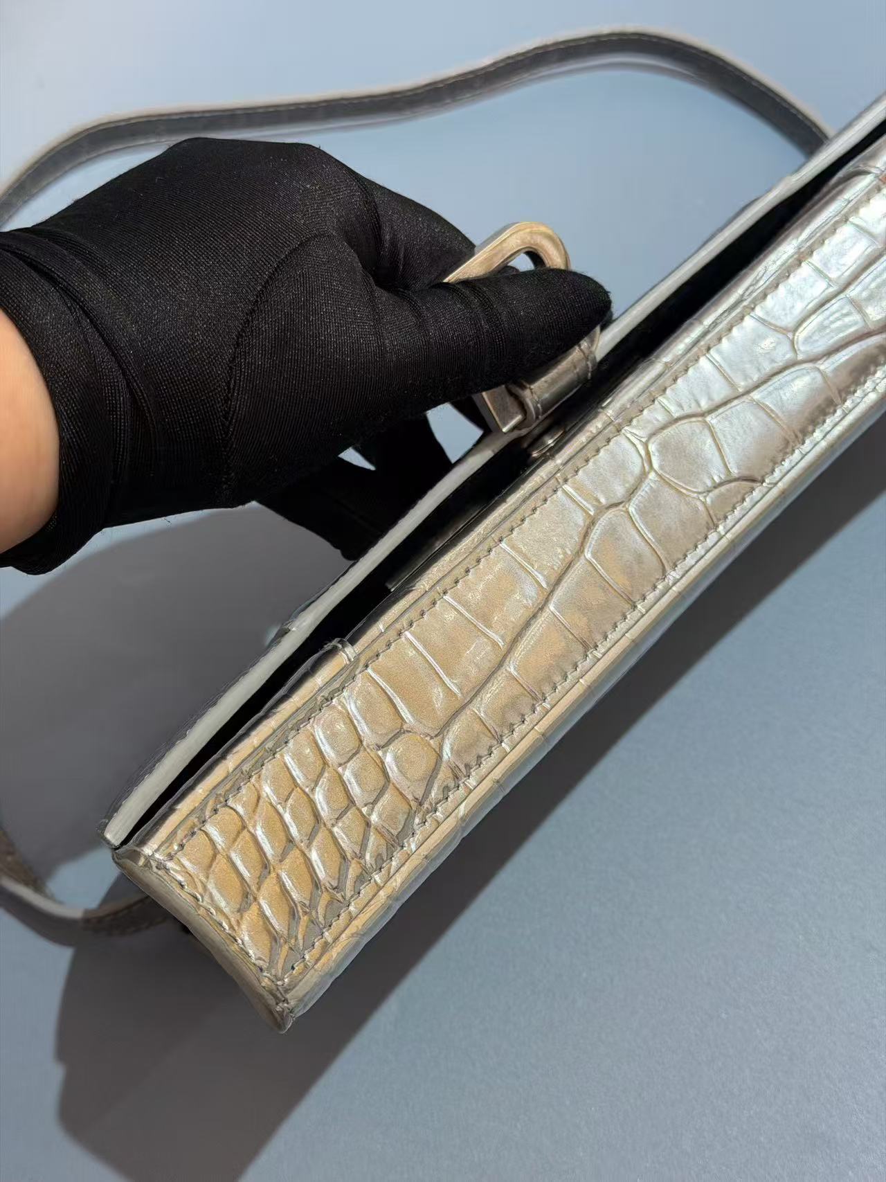 Balenciaga - Hourglass - Leather - Silver - (small)