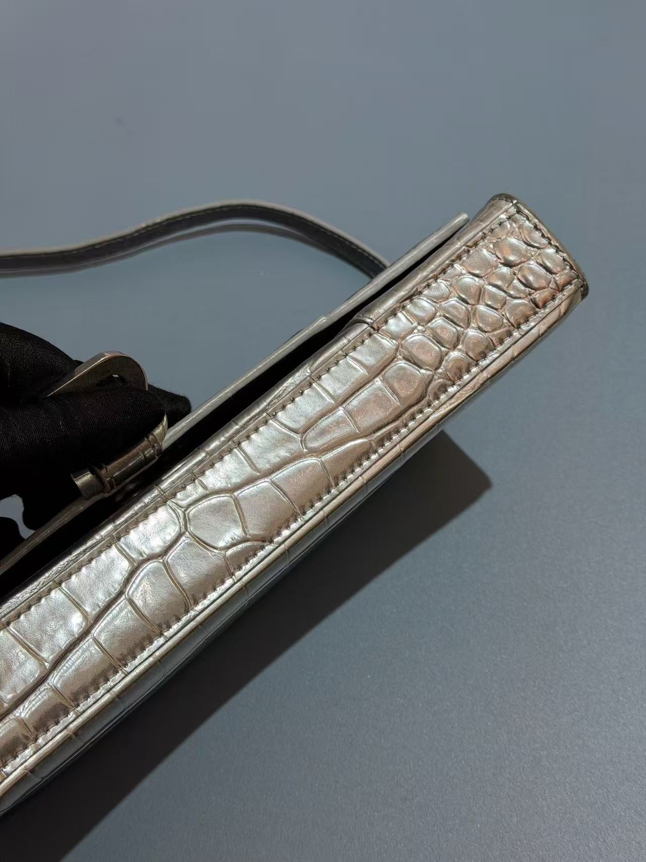 Balenciaga - Hourglass - Leather - Silver - (small)