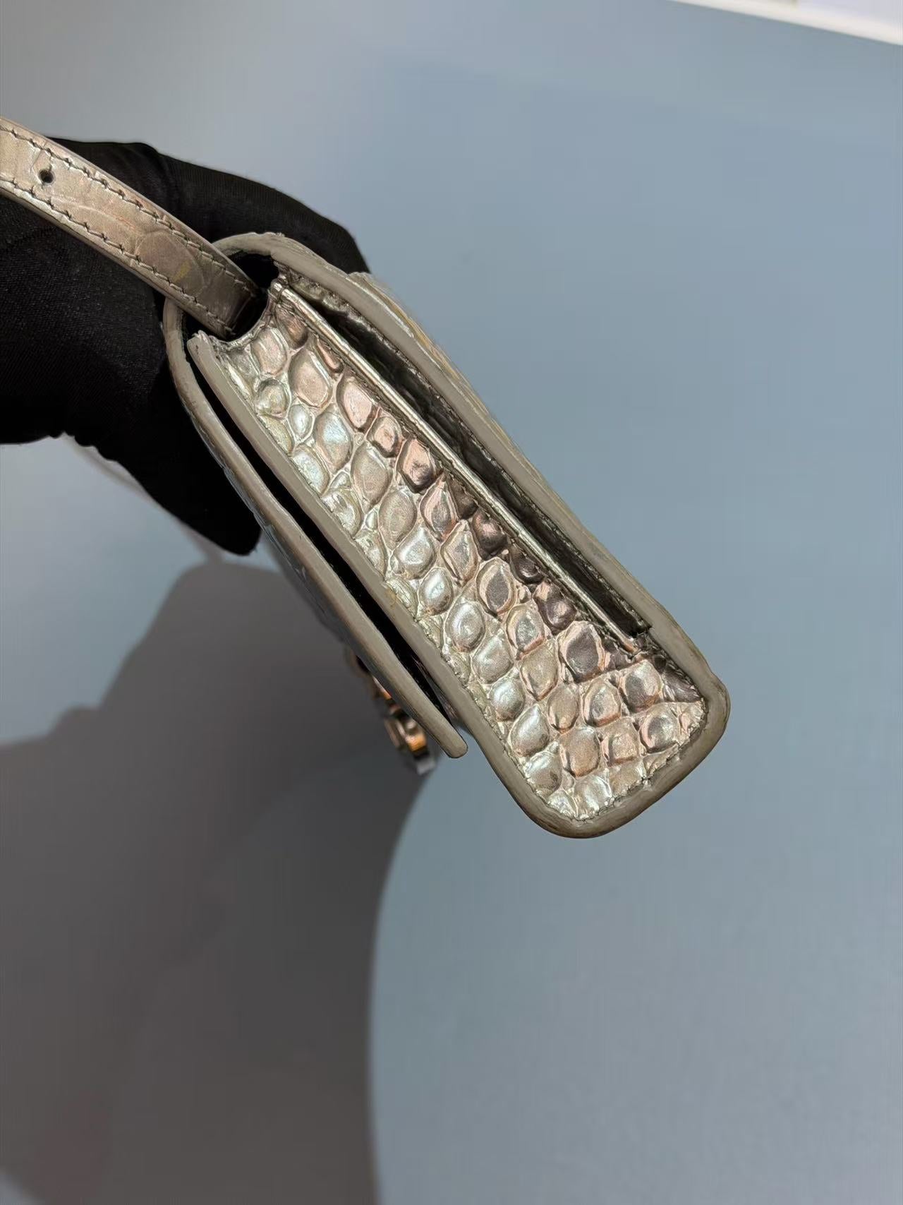 Balenciaga - Hourglass - Leather - Silver - (small)