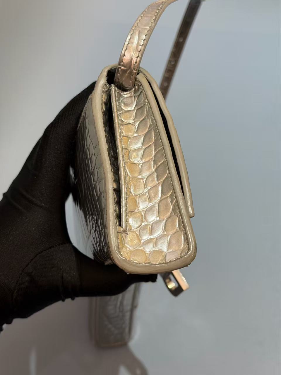 Balenciaga - Hourglass - Leather - Silver - (small)