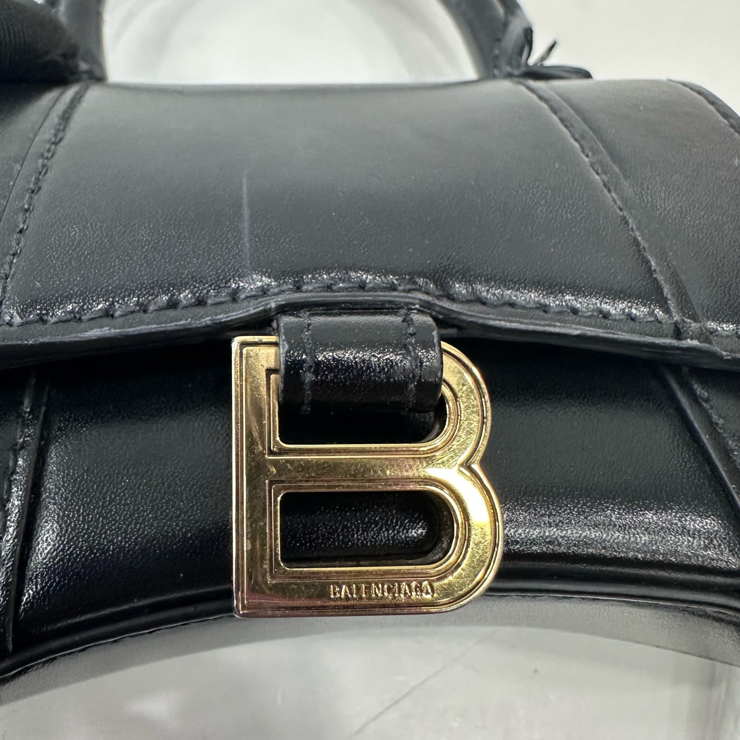 Balenciaga - Hourglass Mini - Smooth cowhide leather - Black - (mini)