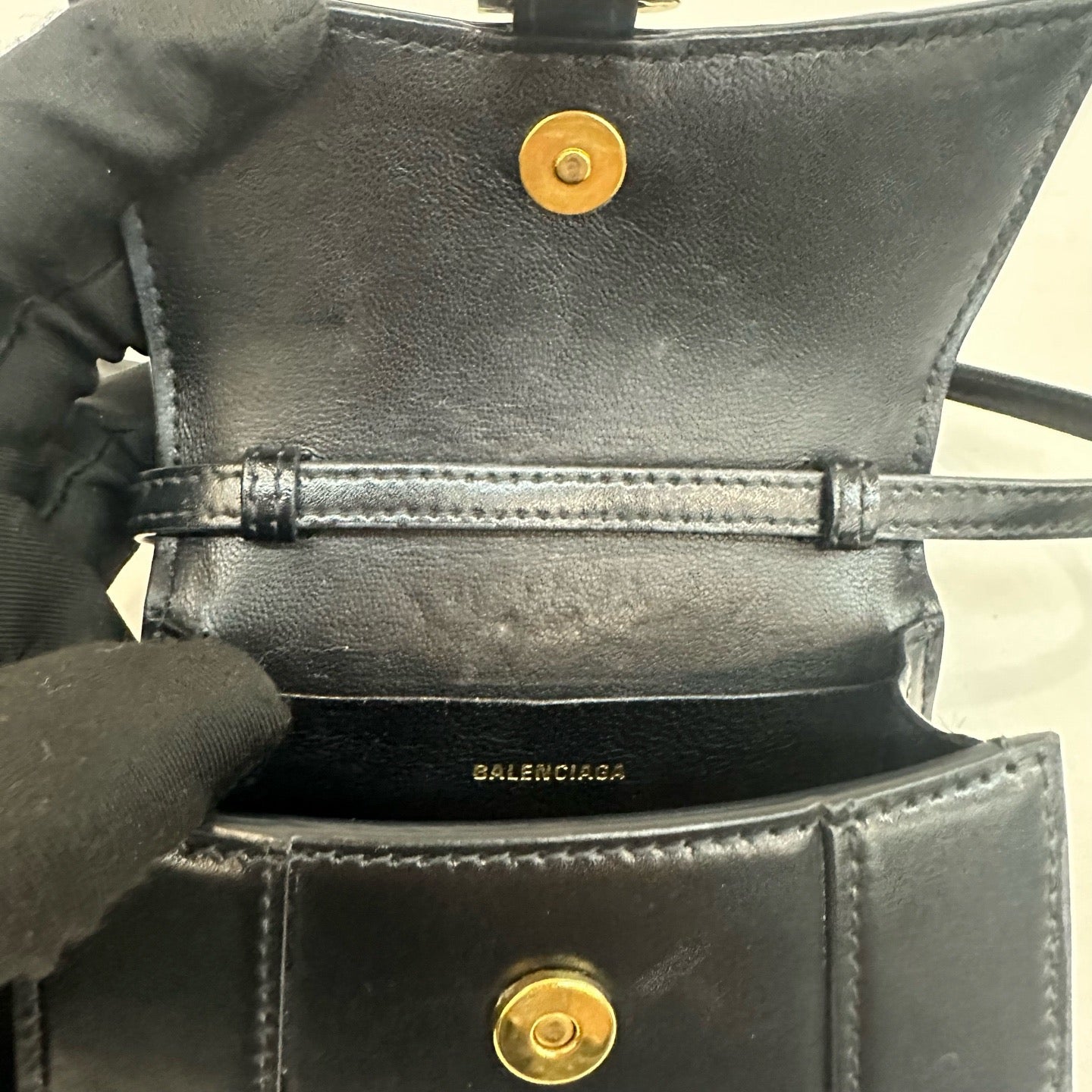 Balenciaga - Hourglass Mini - Smooth cowhide leather - Black - (mini)