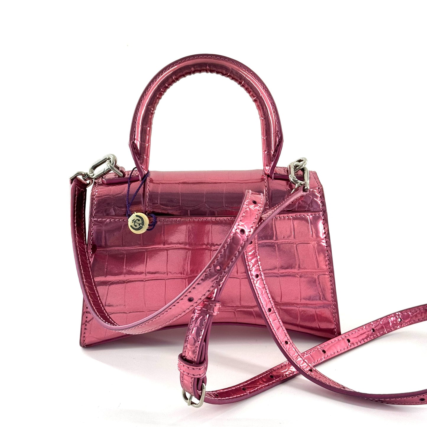 Balenciaga - Hourglass Mini Top Handle Bag - Patent leather - Pink - (mini)