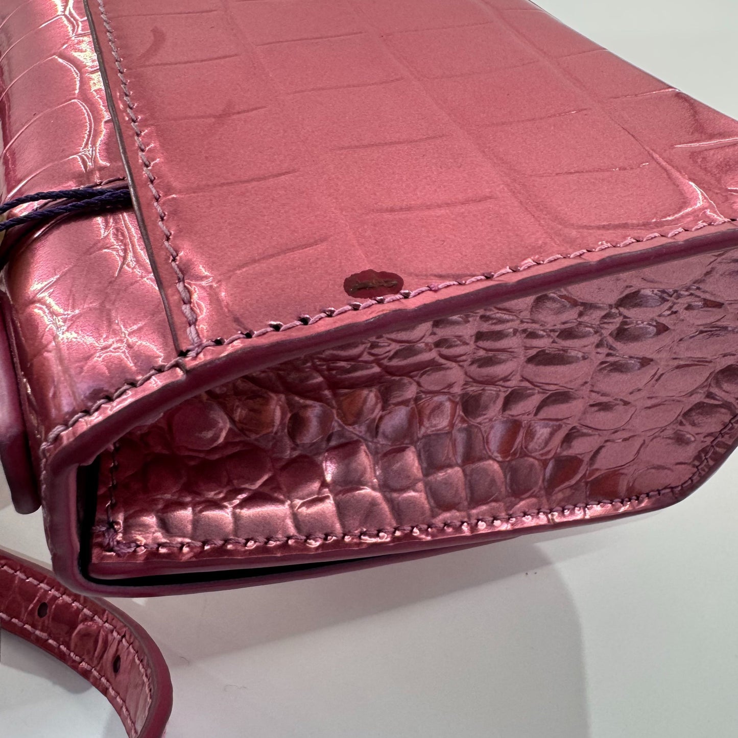 Balenciaga - Hourglass Mini Top Handle Bag - Patent leather - Pink - (mini)