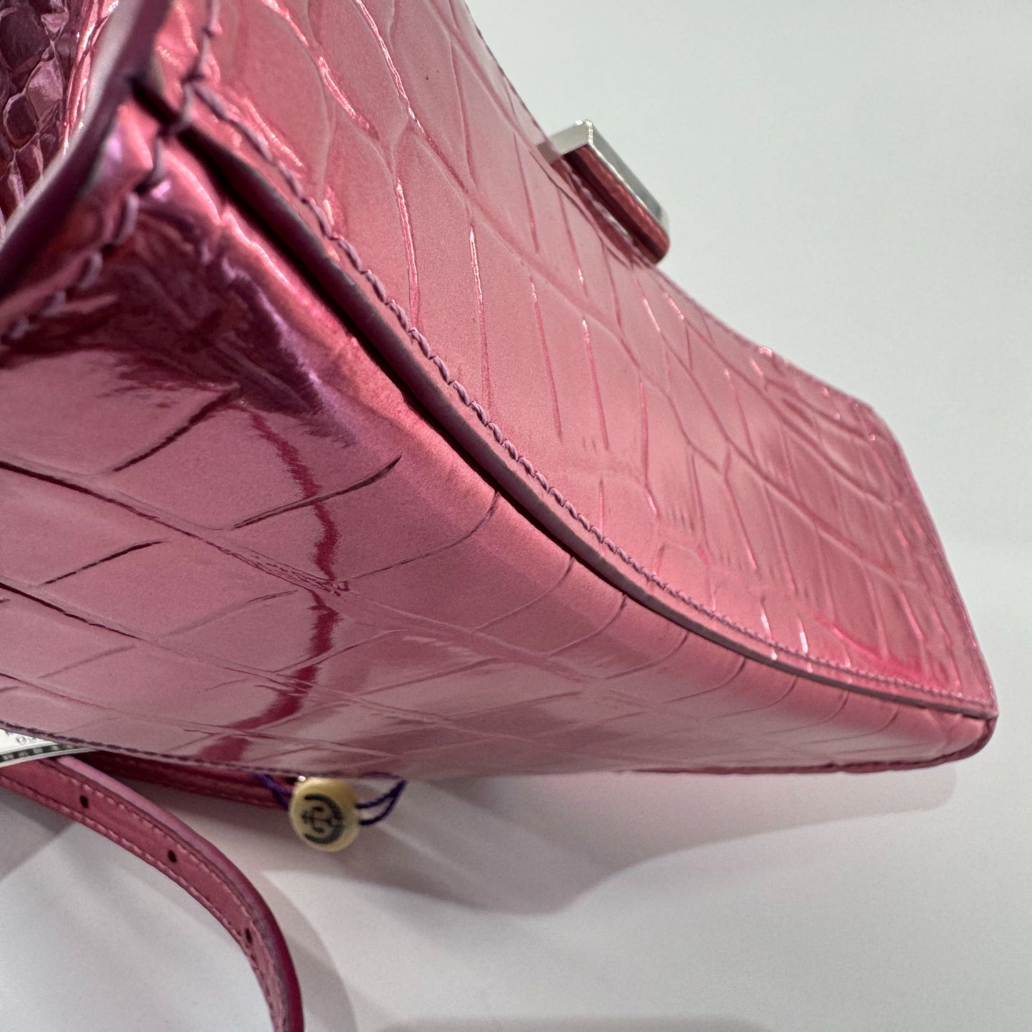 Balenciaga - Hourglass Mini Top Handle Bag - Patent leather - Pink - (mini)
