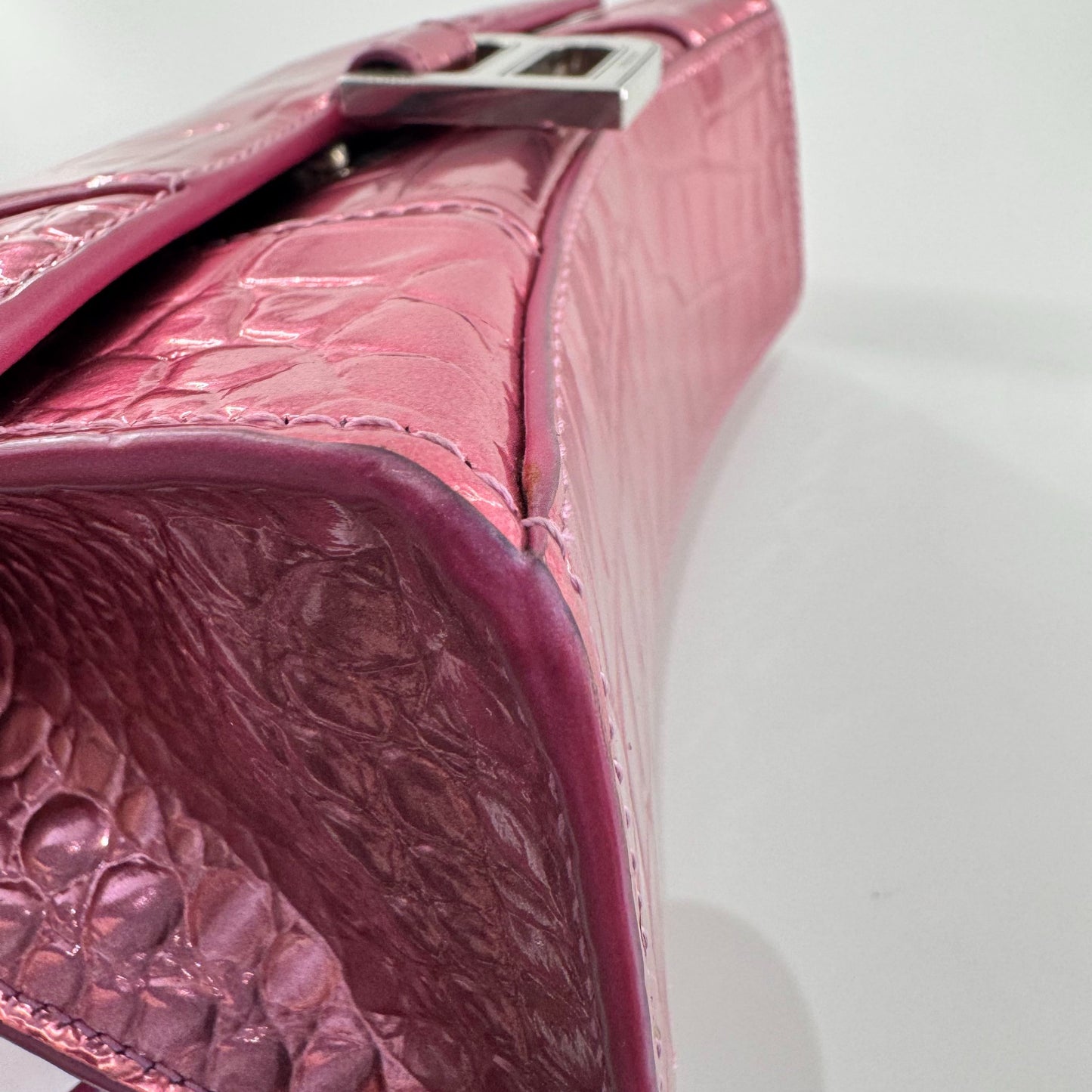 Balenciaga - Hourglass Mini Top Handle Bag - Patent leather - Pink - (mini)