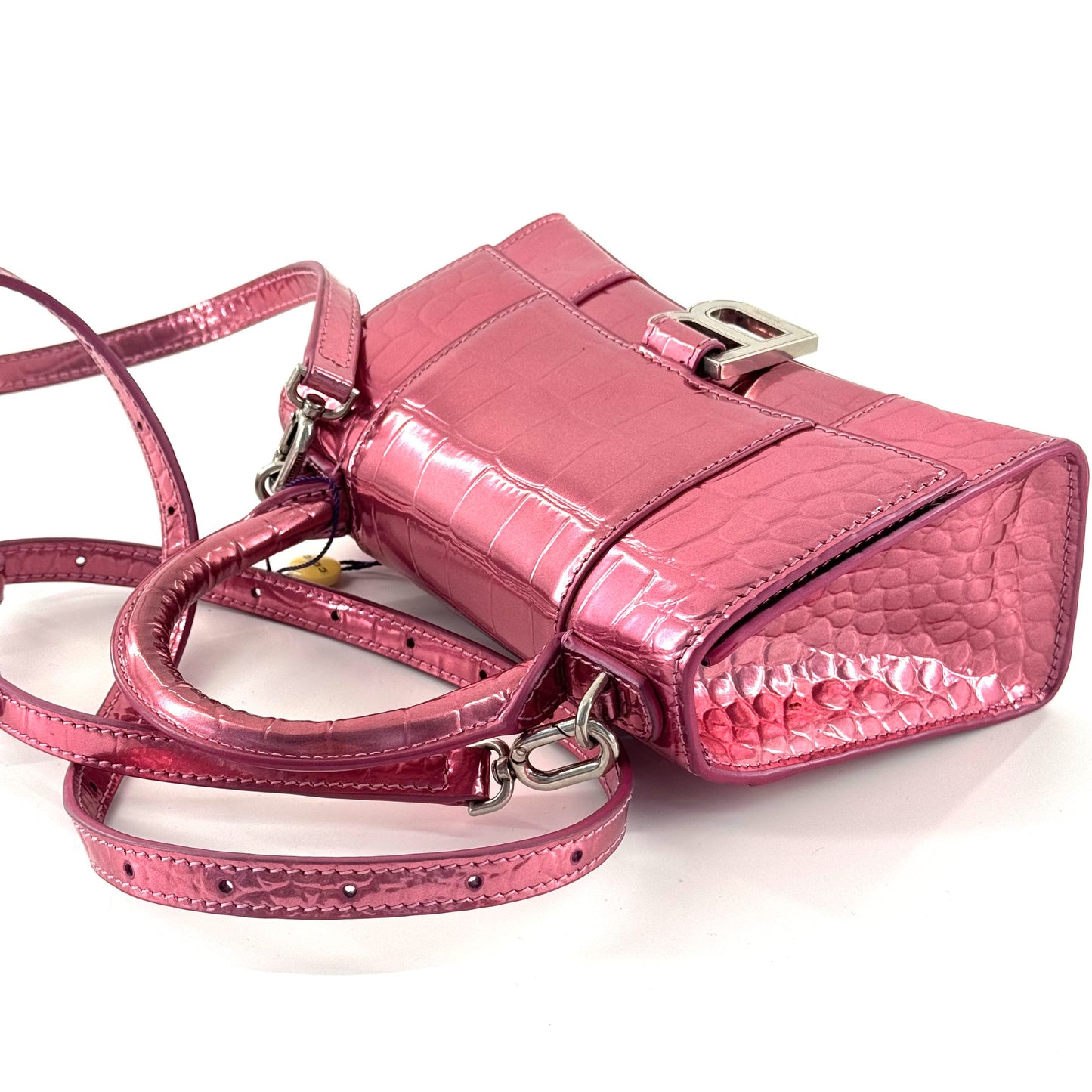 Balenciaga - Hourglass Mini Top Handle Bag - Patent leather - Pink - (mini)