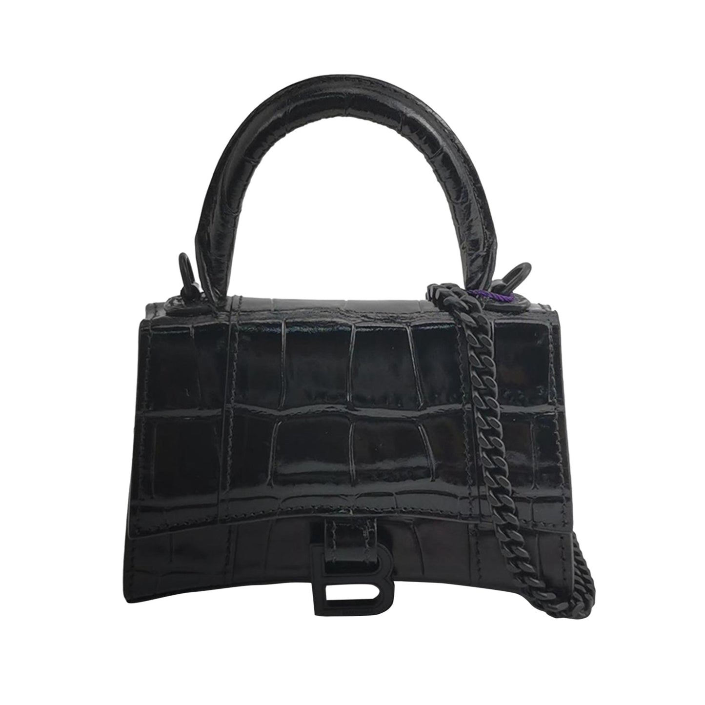Balenciaga - Hourglass - Patent leather - Black - (mini)