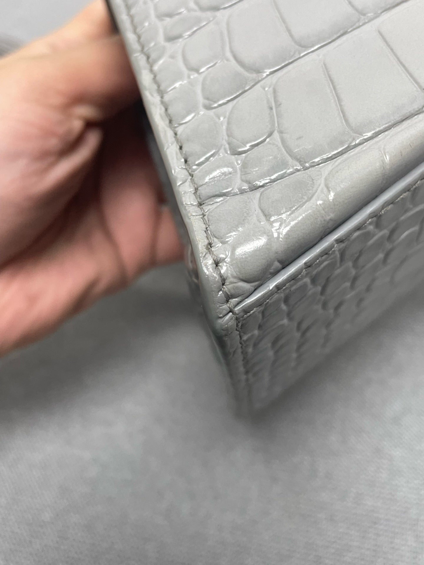 Balenciaga - Hourglass - Patent leather - Grey - (small)