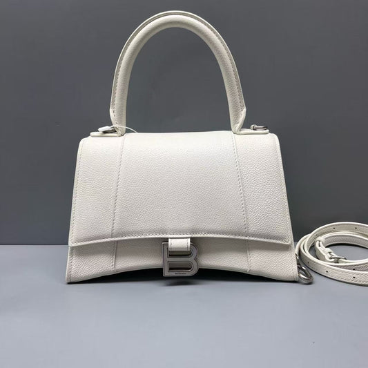 Balenciaga - Hourglass - Pebble-grain leather - White - (Small)
